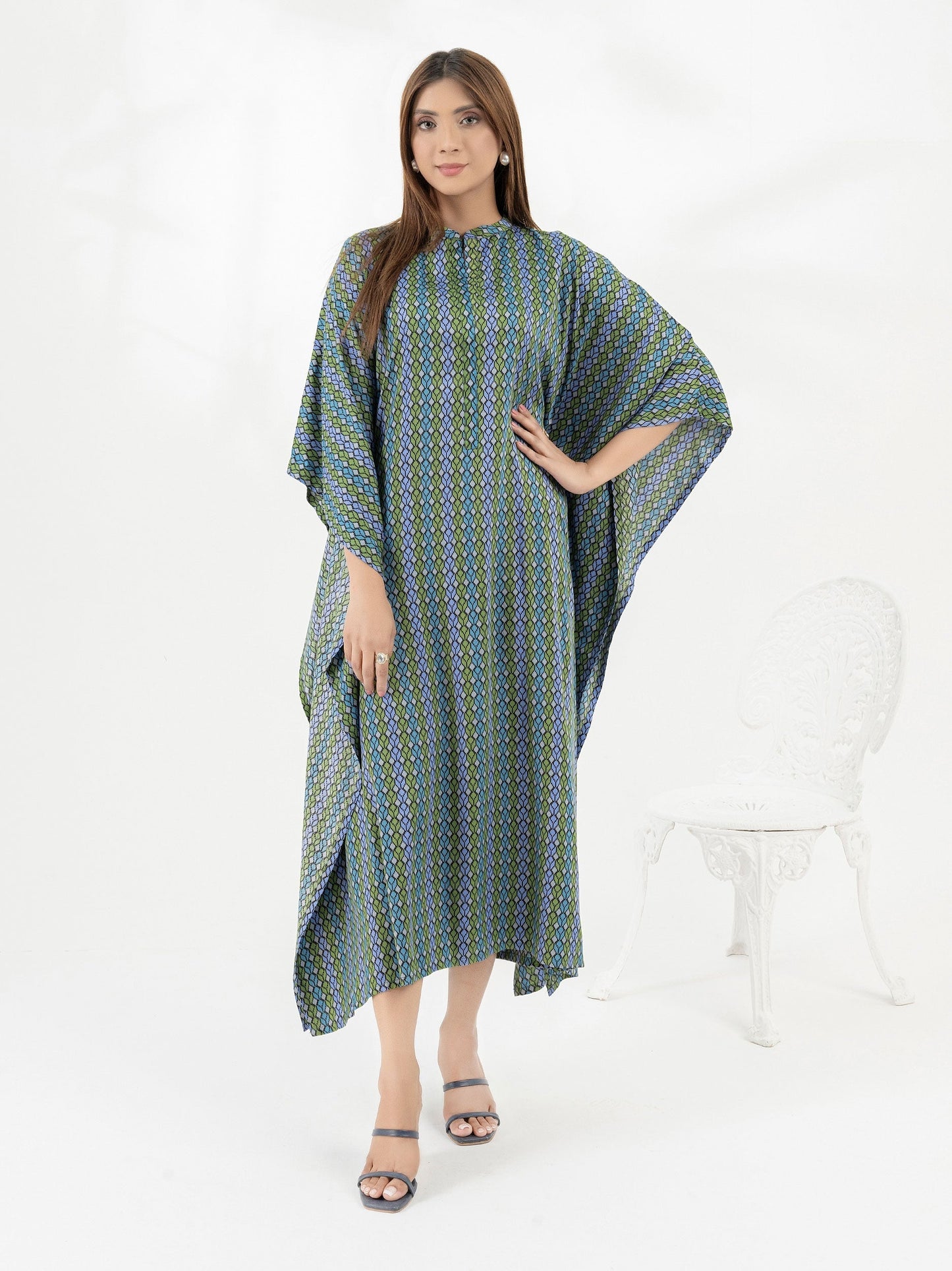 Linen Kaftan-Printed (Pret)