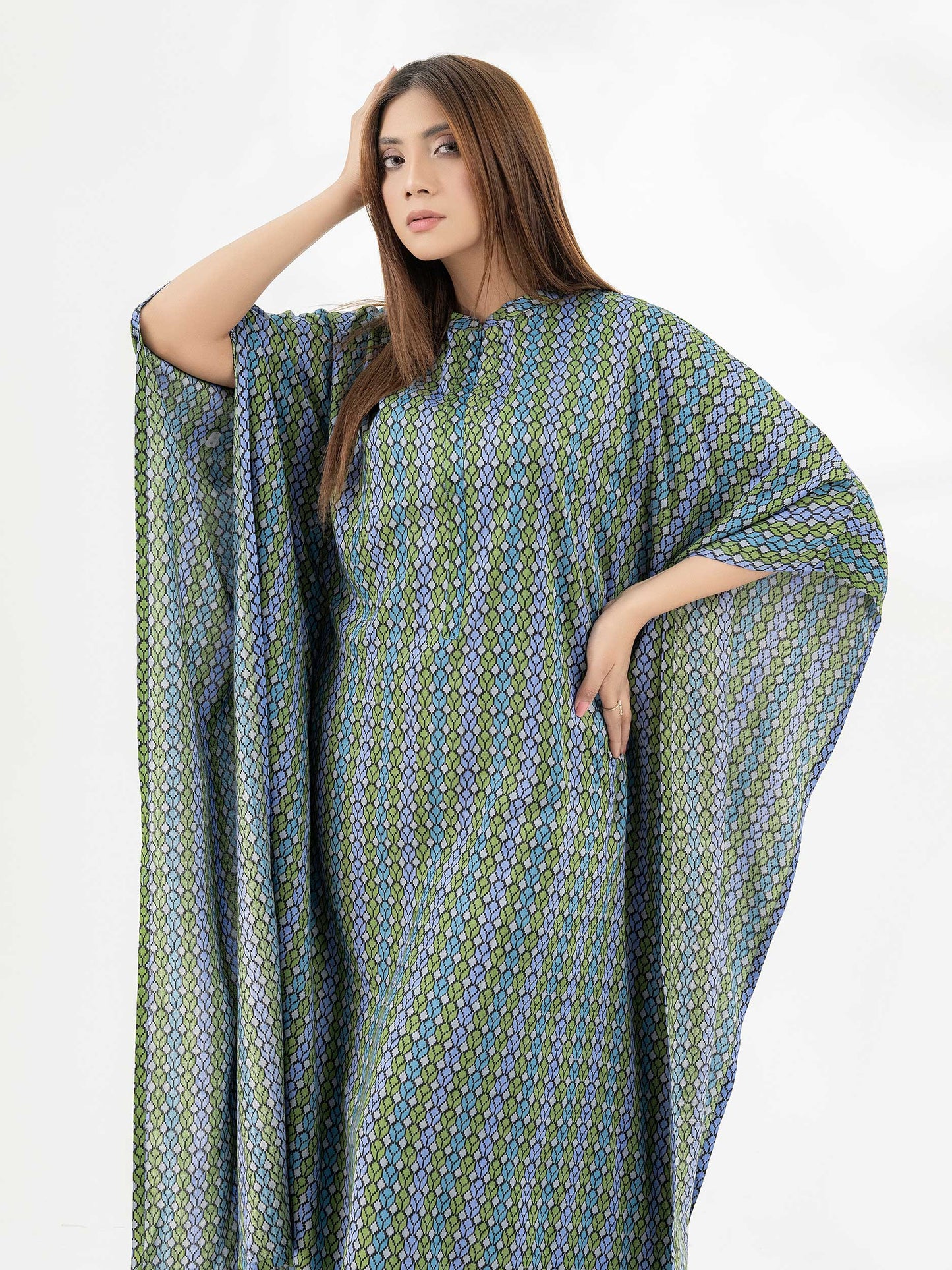 Linen Kaftan-Printed (Pret)