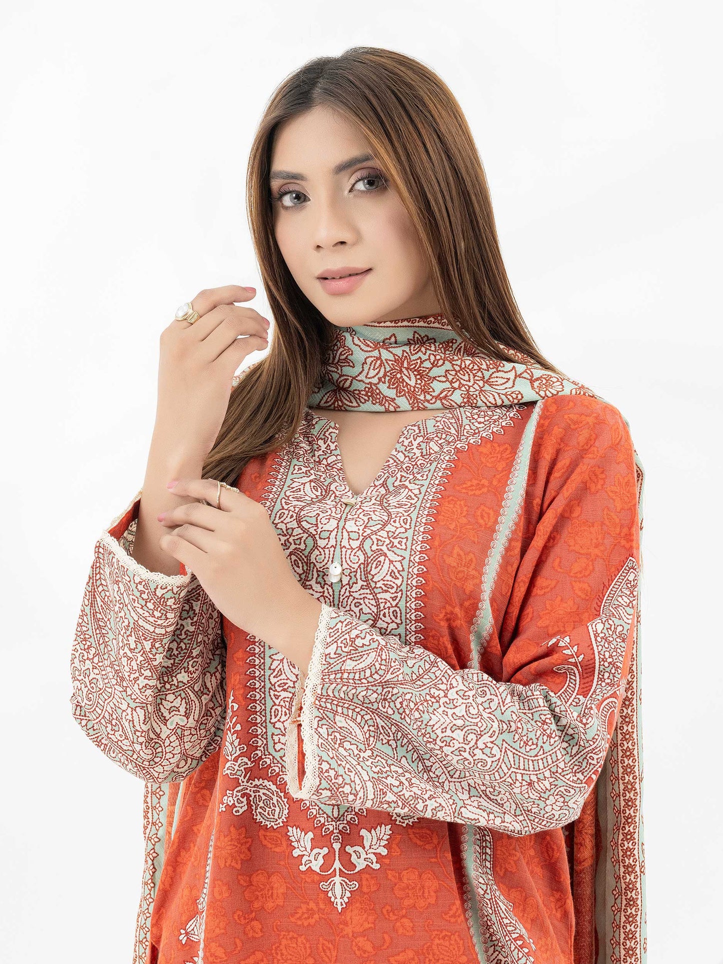 2 Piece Khaddar Suit-Printed (Pret)