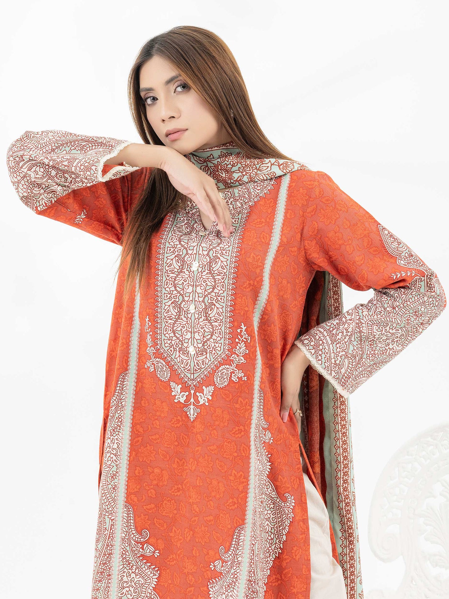 2 Piece Khaddar Suit-Printed (Pret)