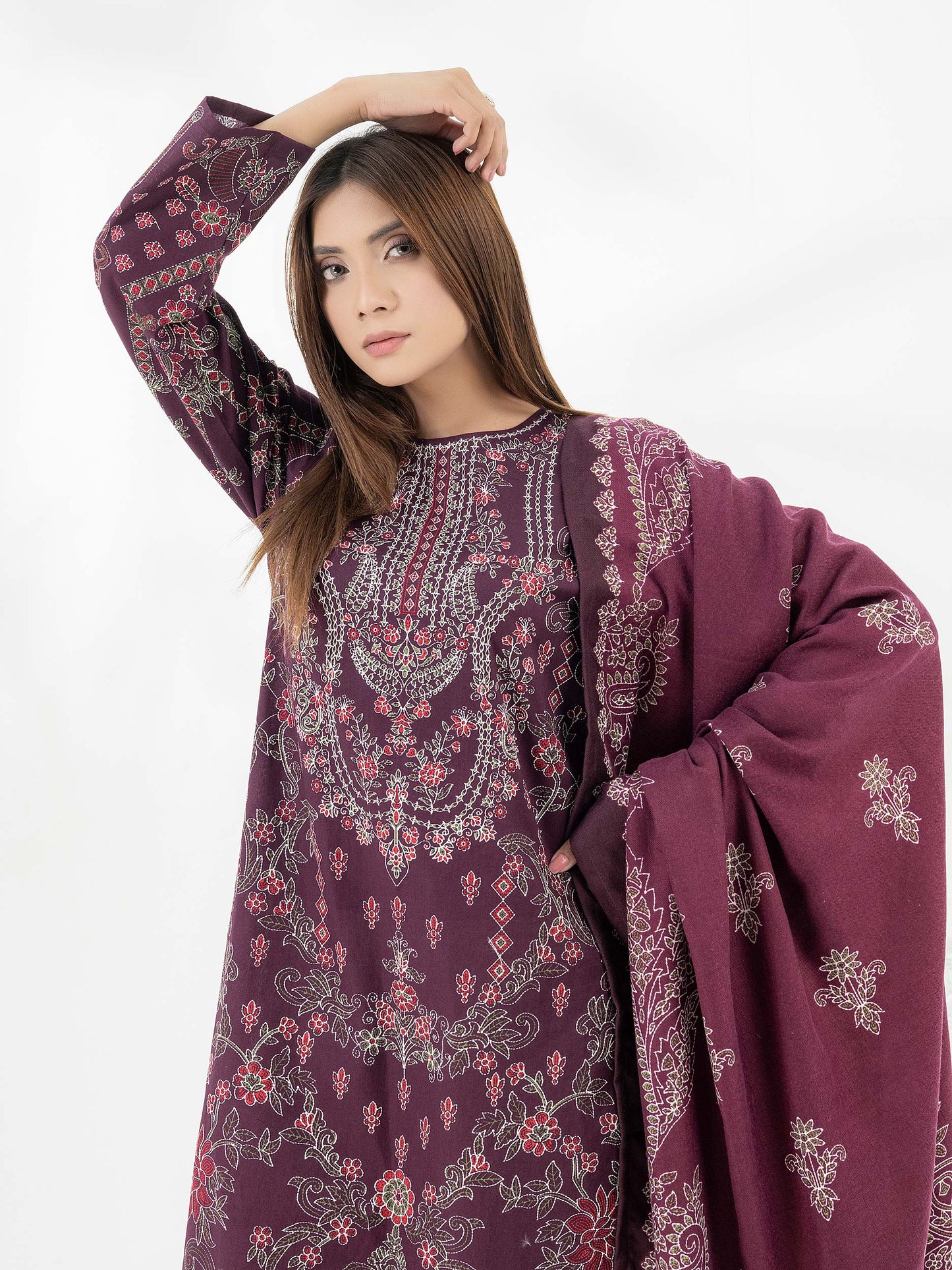 2 Piece Winter Cotton Suit-Printed (Pret)