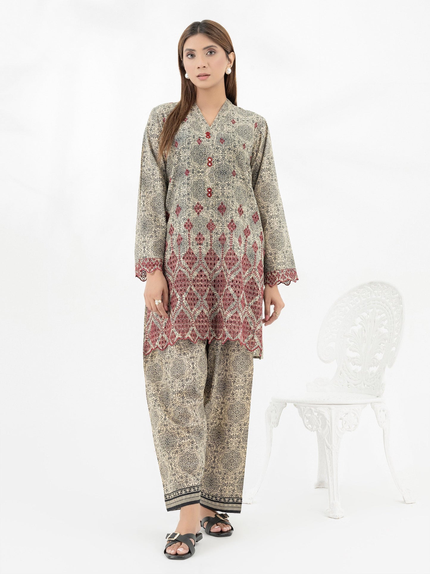 2 Piece Lawn Suit-Embroidered (Pret)