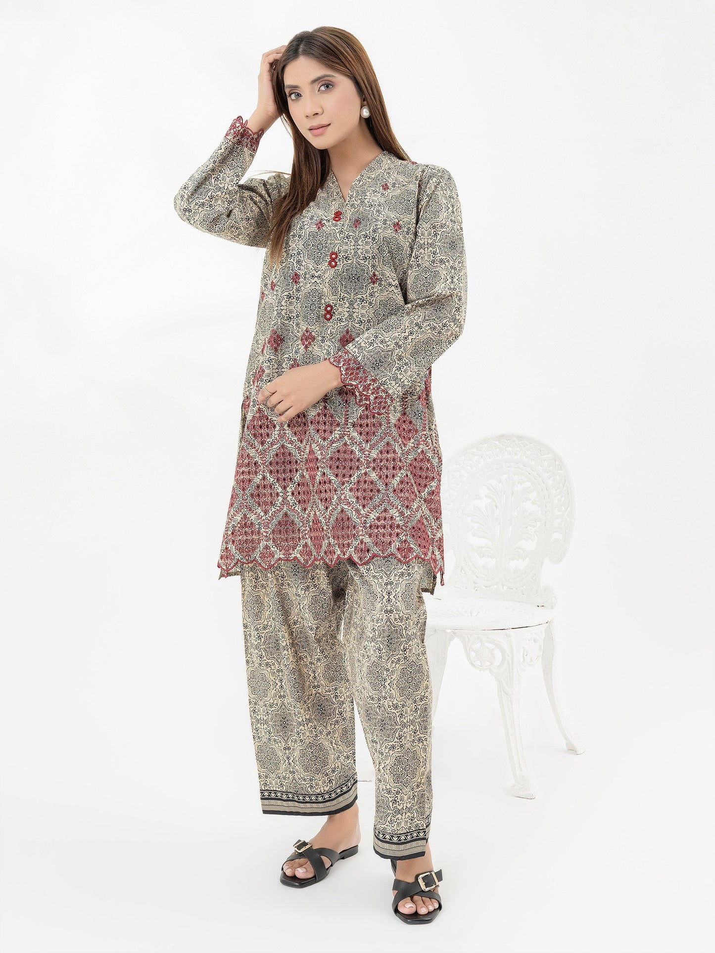 2 Piece Lawn Suit-Embroidered (Pret)