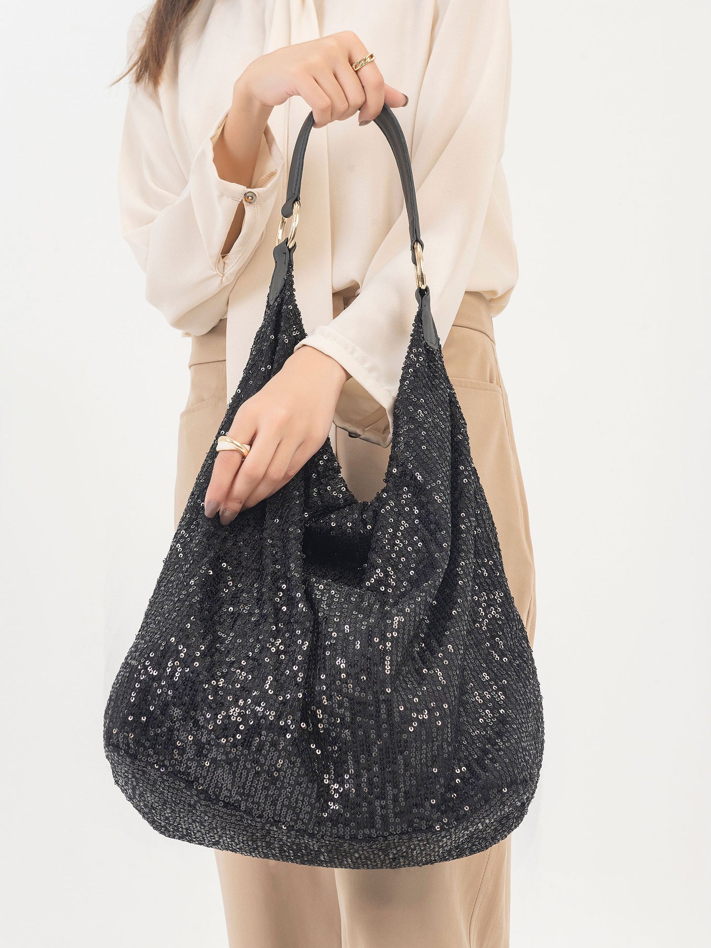 Sequins Embellished Tote Bag