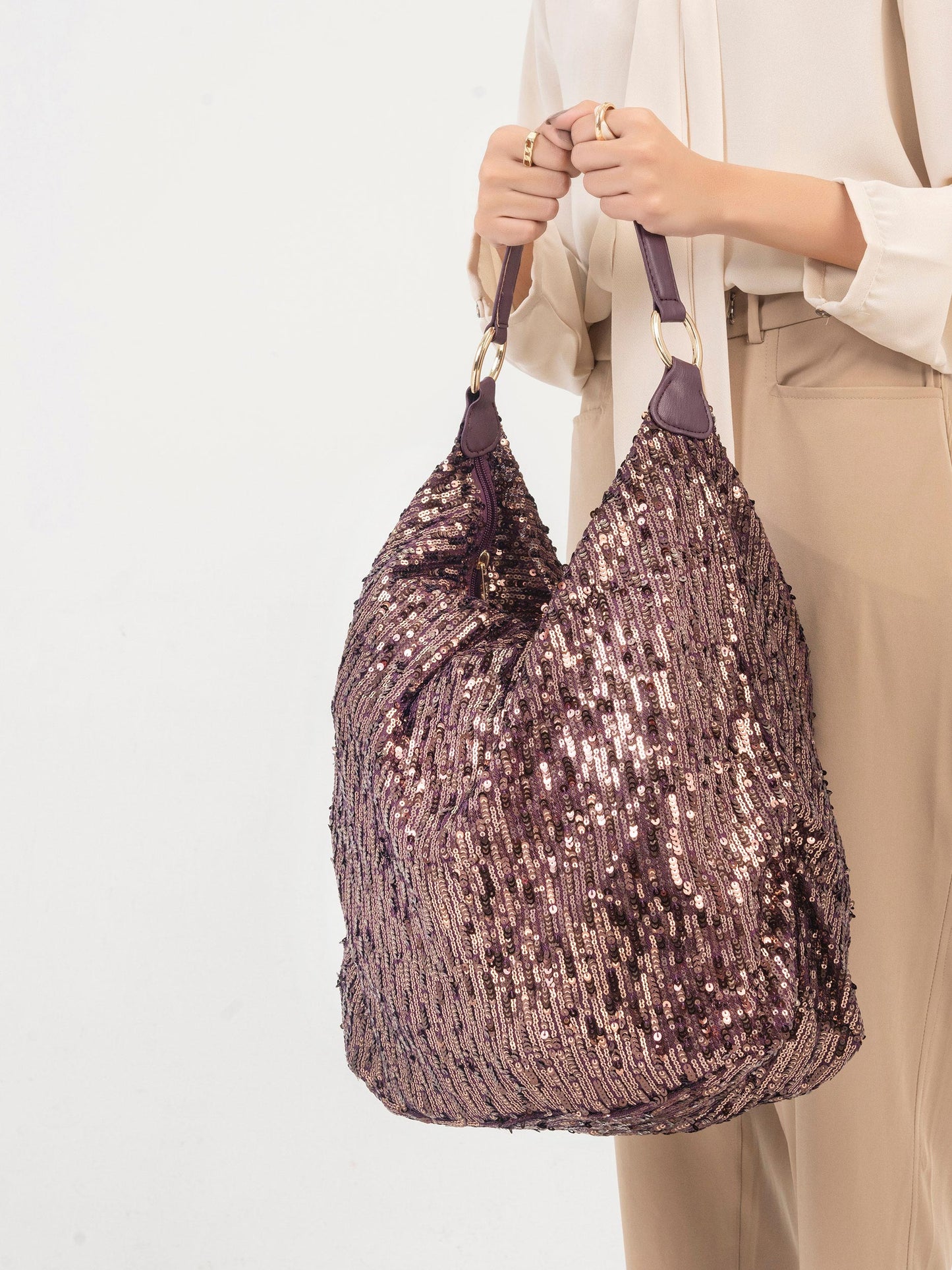 Sequins Embellished Tote Bag