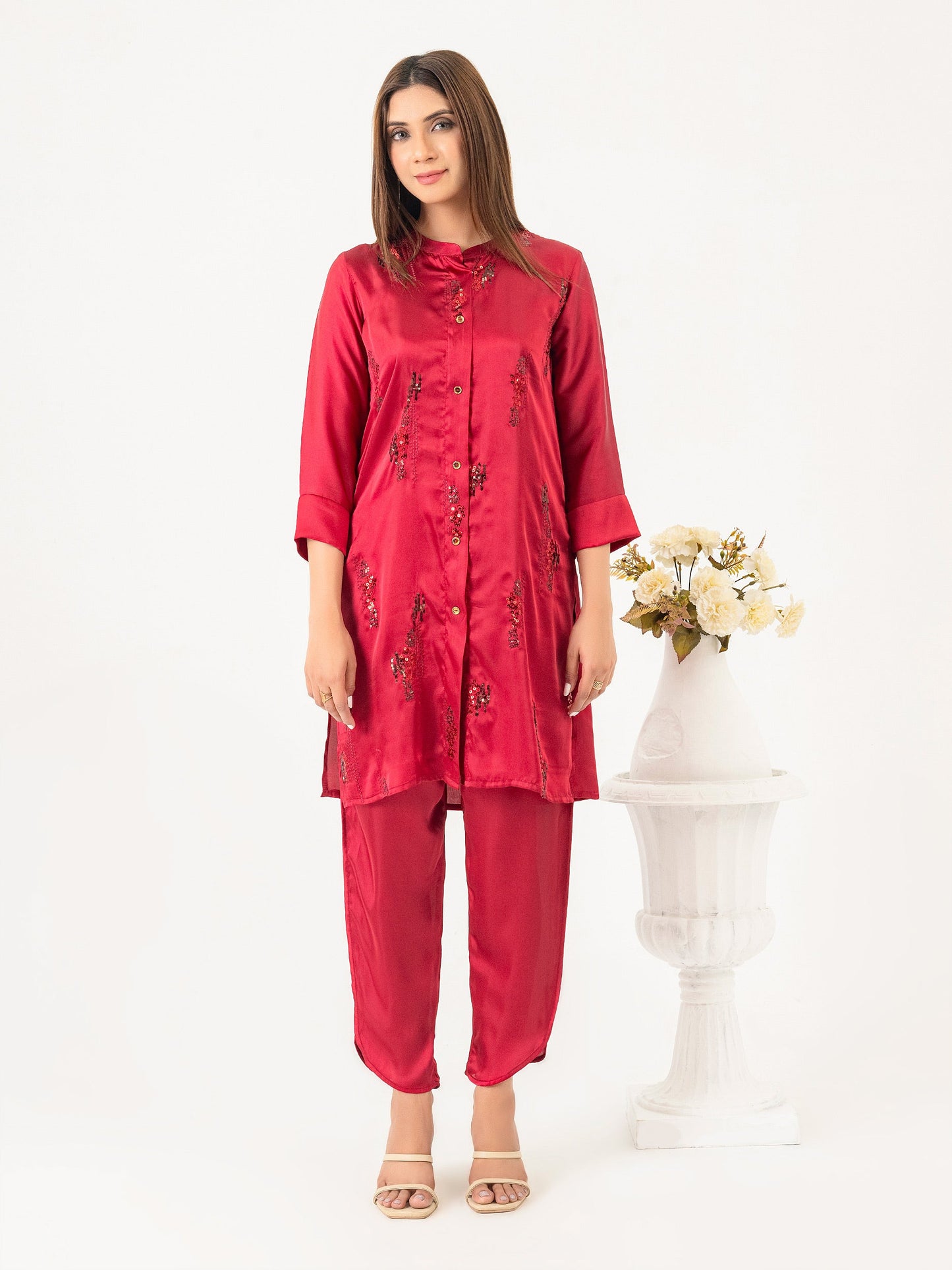 2 Piece Silk Suit-Embroidered (Pret)