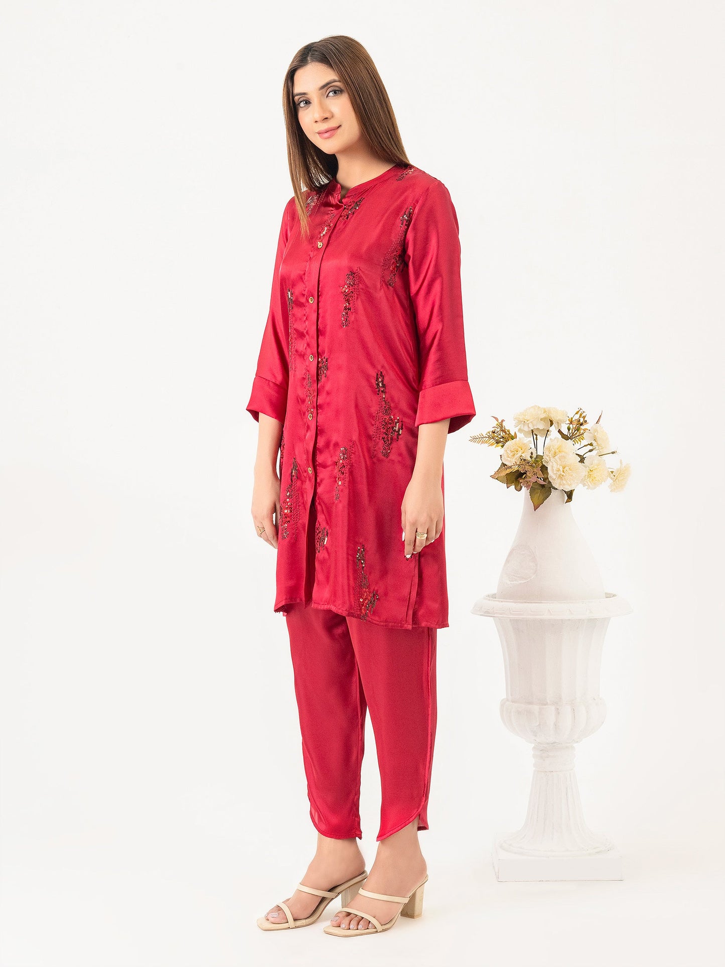 2 Piece Silk Suit-Embroidered (Pret)