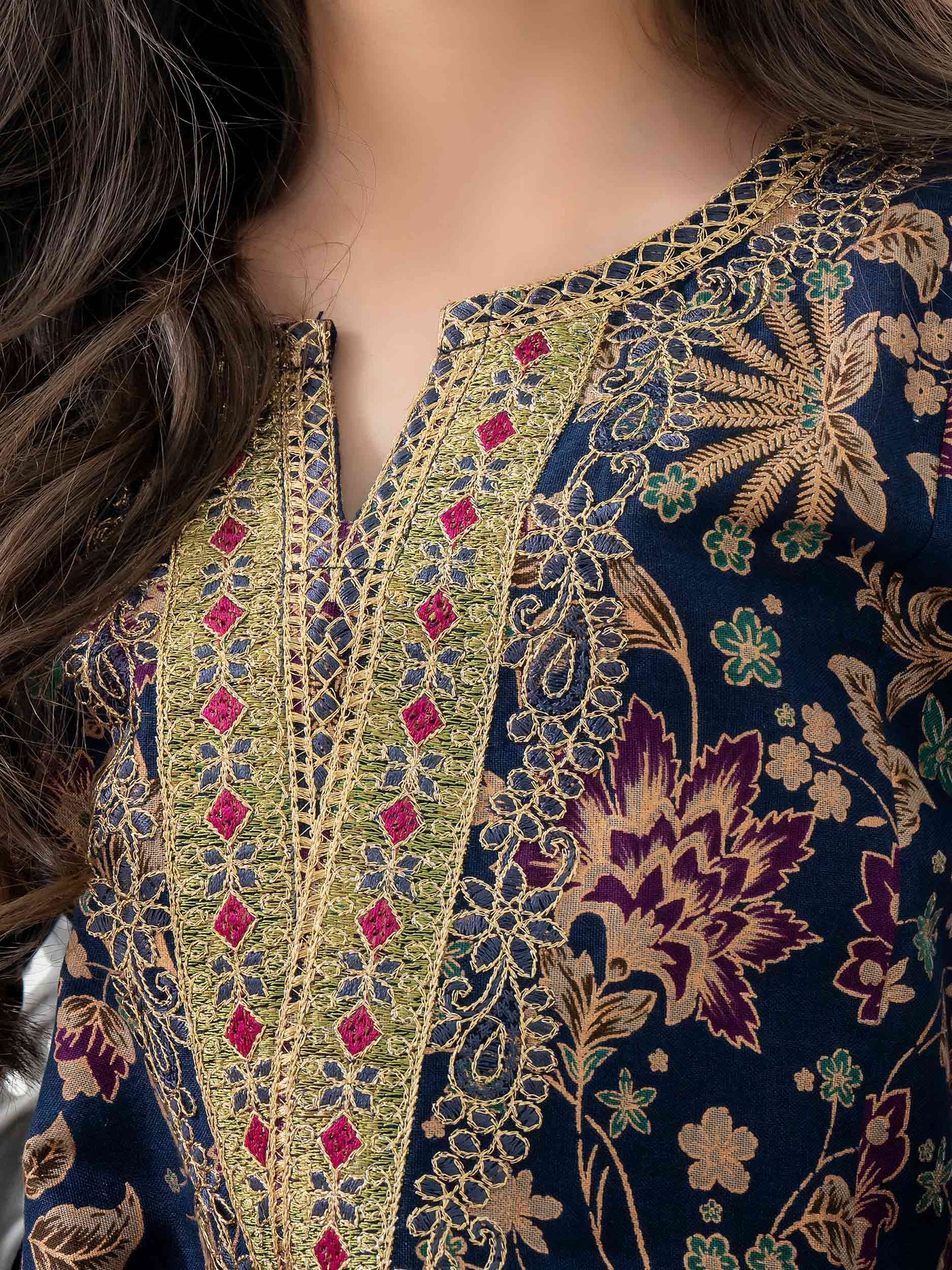 Khaddar Shirt-Embroidered