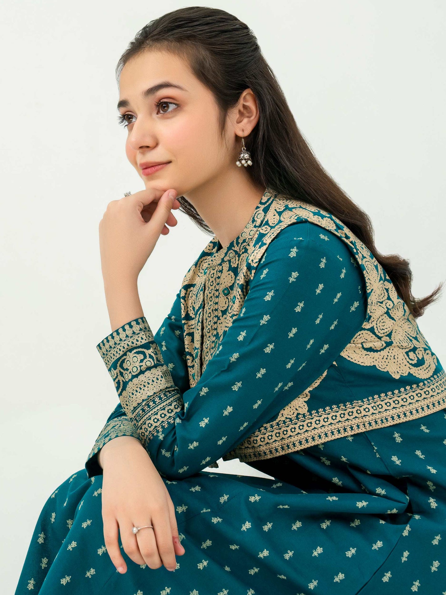 Khaddar Shirt With Bolero-Paste Print