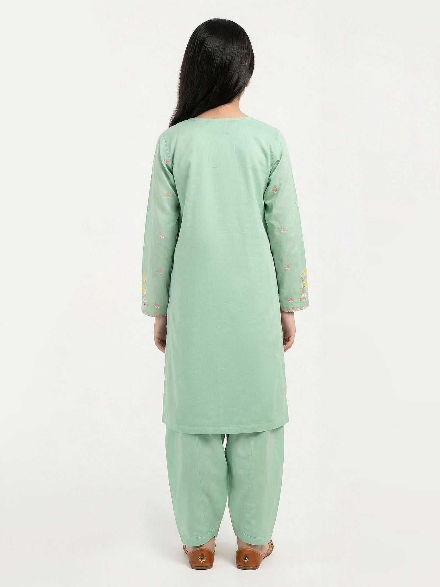 2 Piece Cambric Suit- Embroidered (Pret)