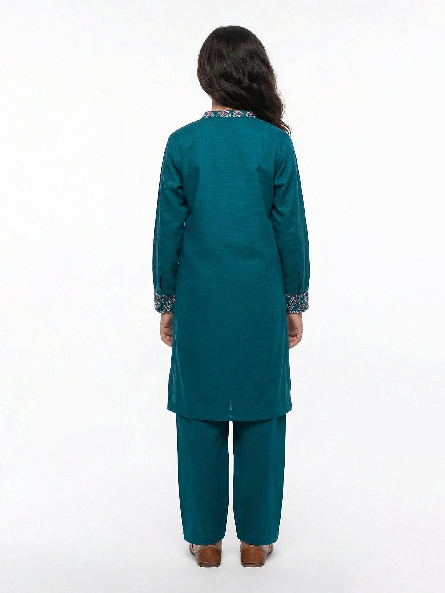 2 Piece Slub Khaddar Suit- Embroidered (Pret)