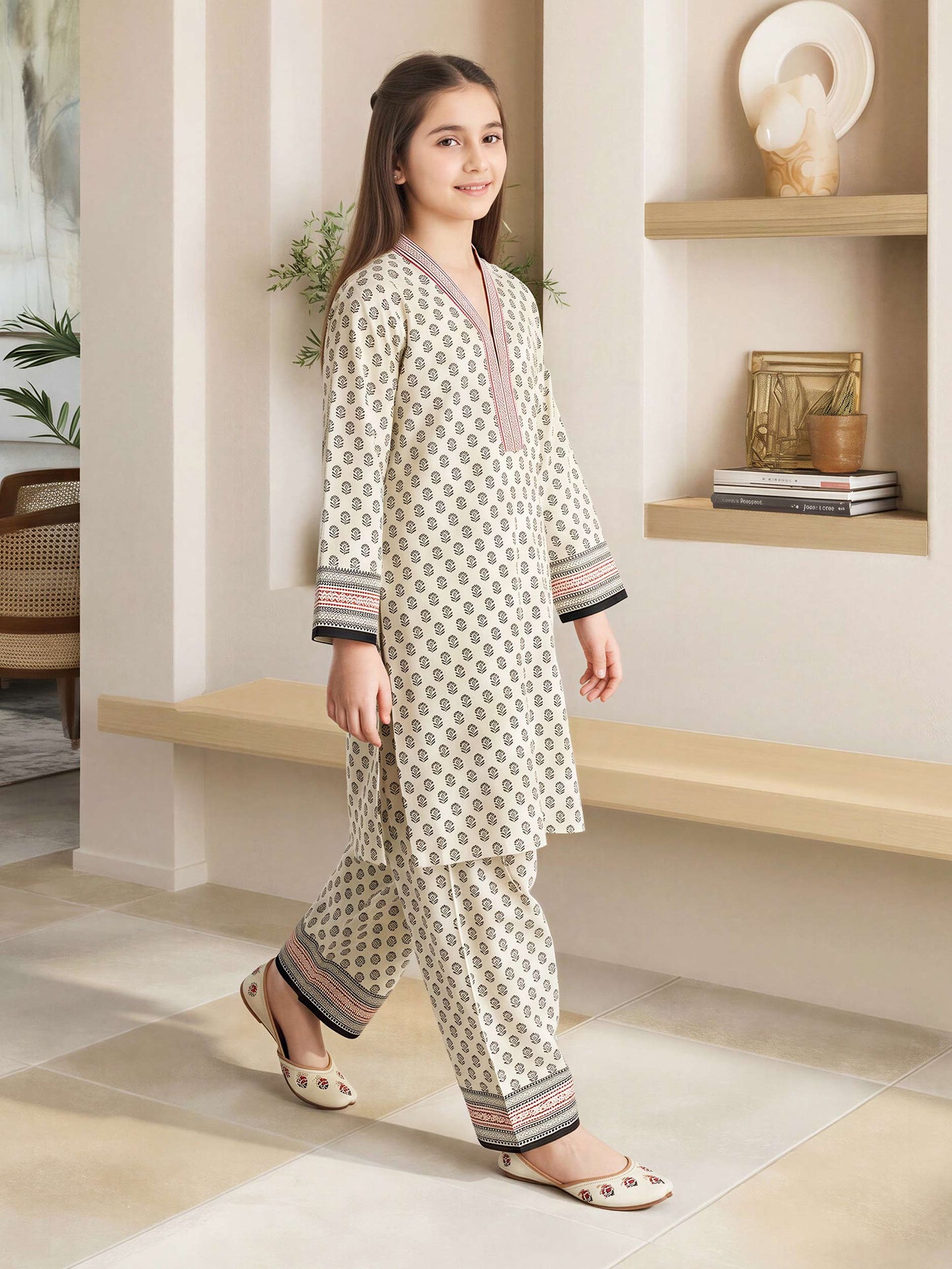 2 Piece Viscose Cotton Suit (Pret)