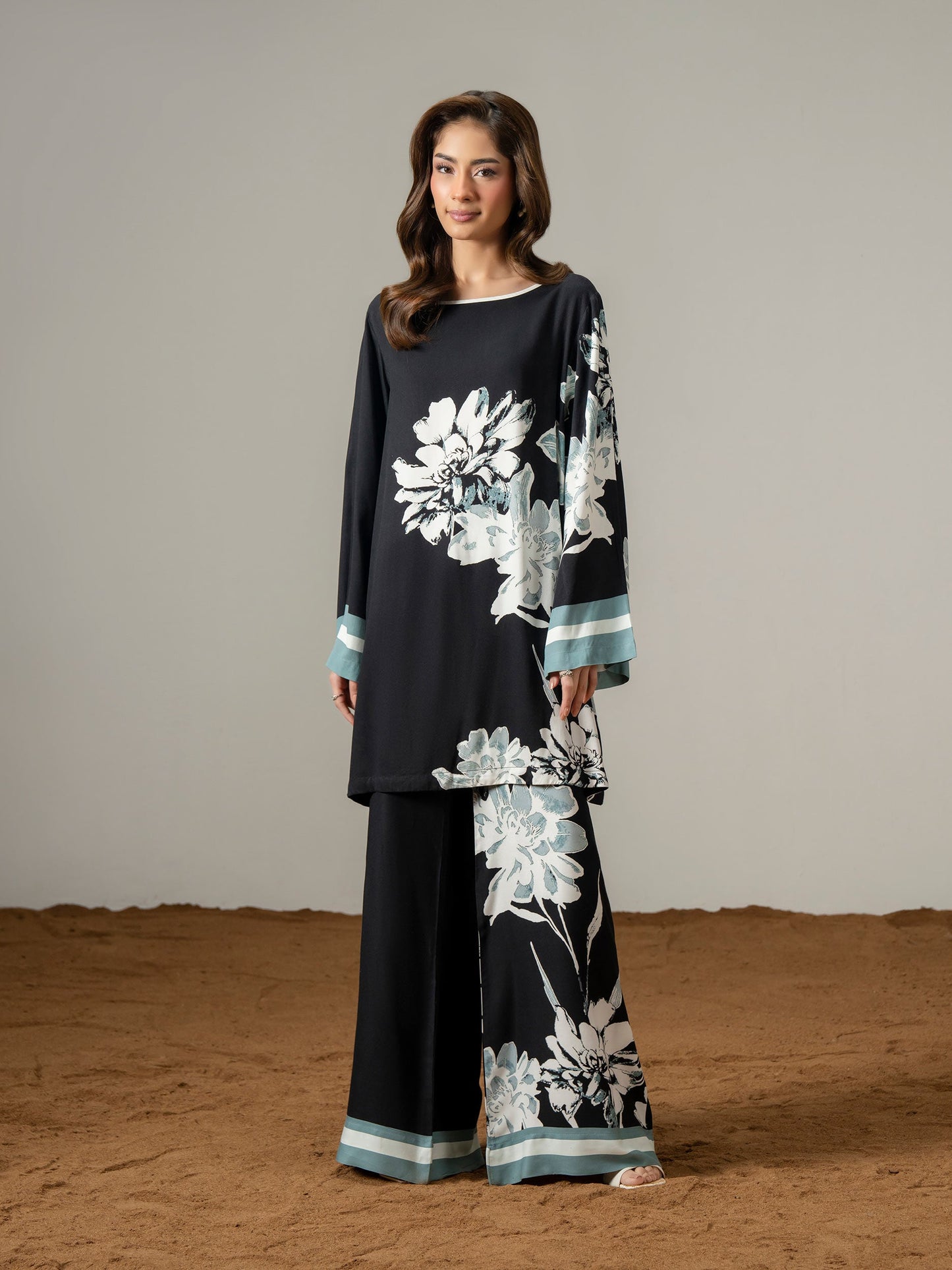 Stone Co-ord Set-Printed (Pret)