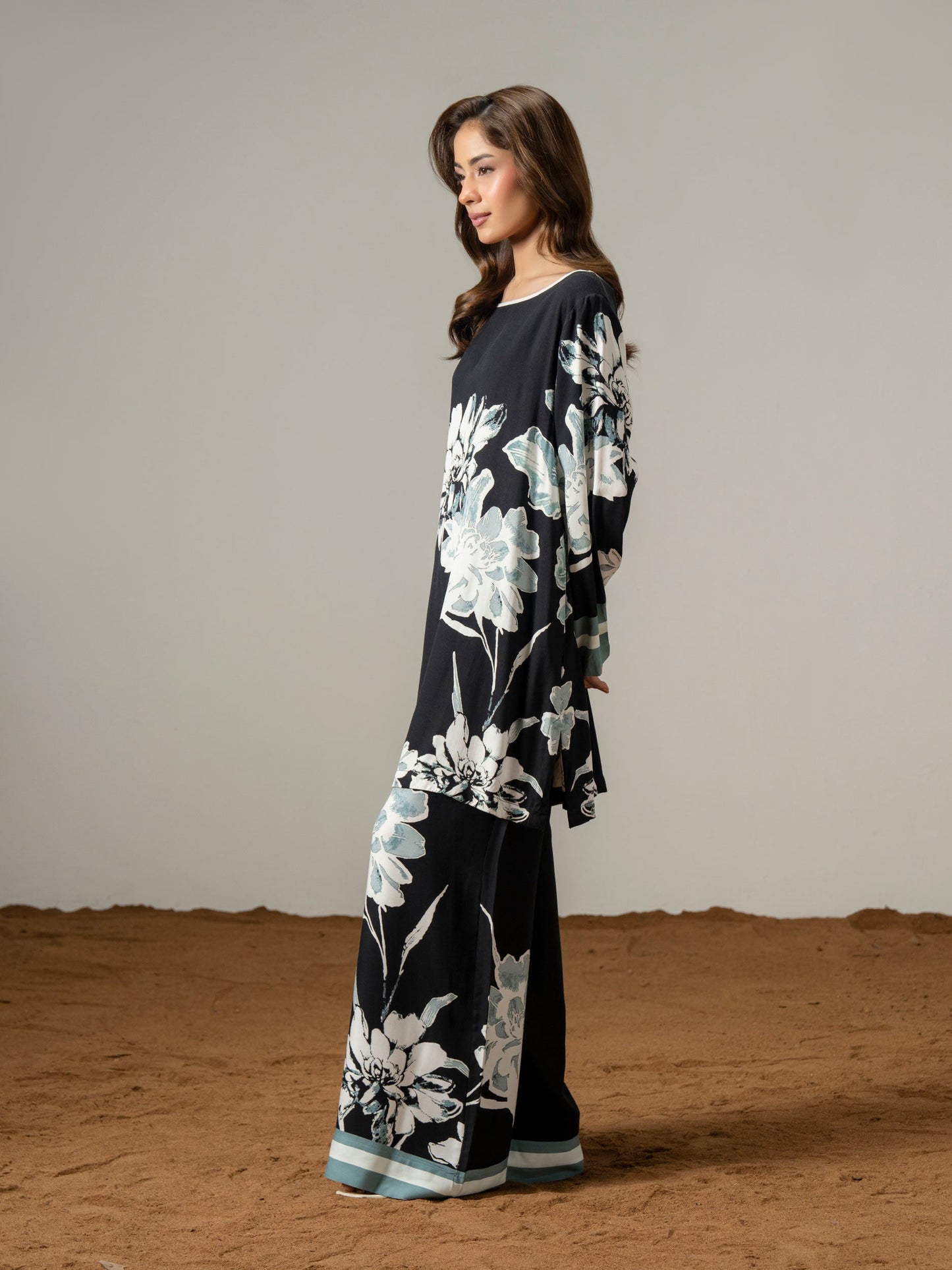 Stone Co-ord Set-Printed (Pret)