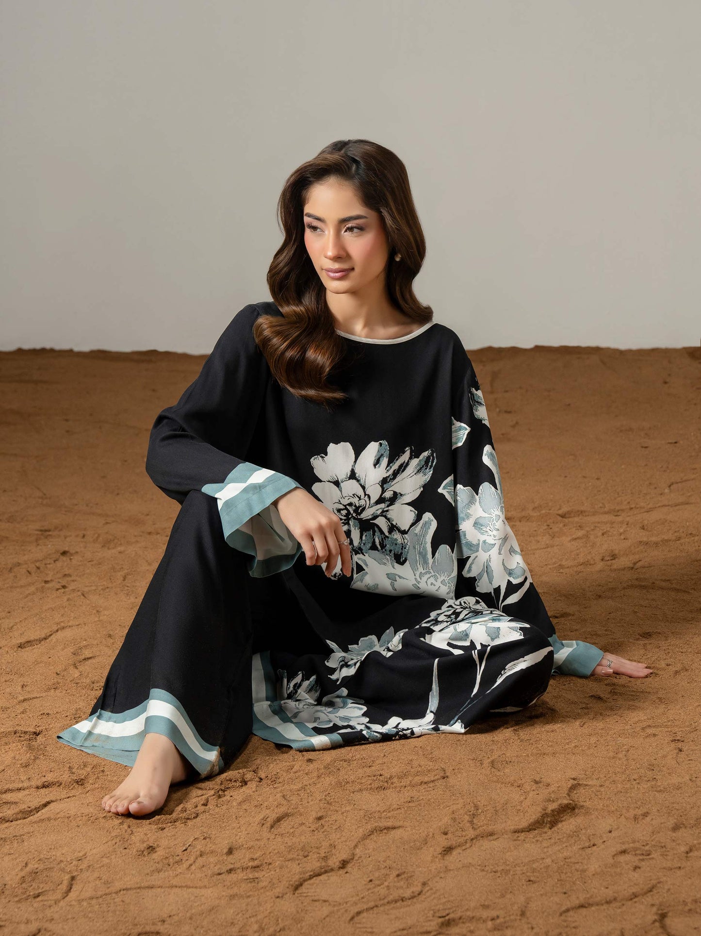 Stone Co-ord Set-Printed (Pret)