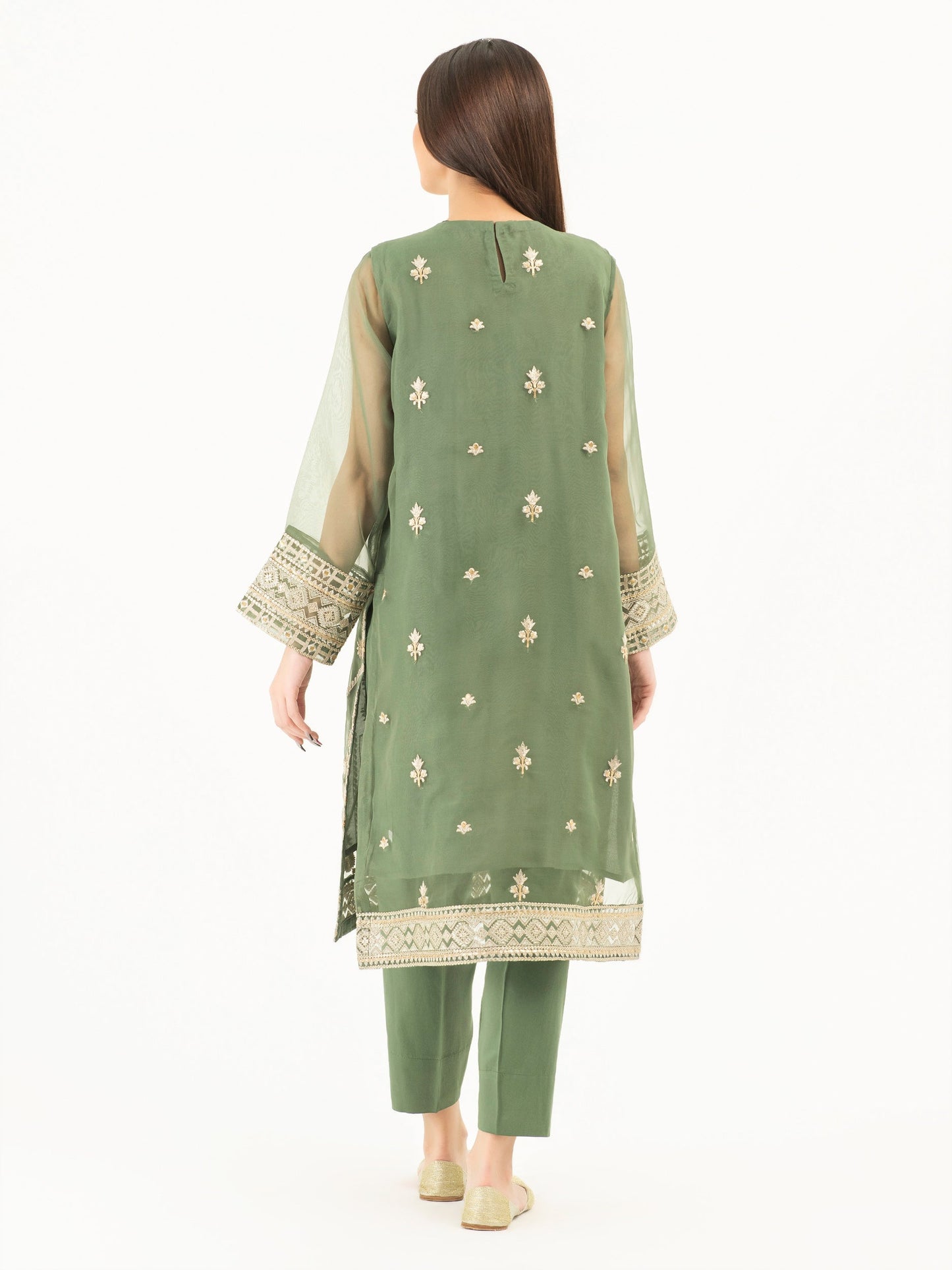 2 Piece Organza Suit-Embroidered (Pret)