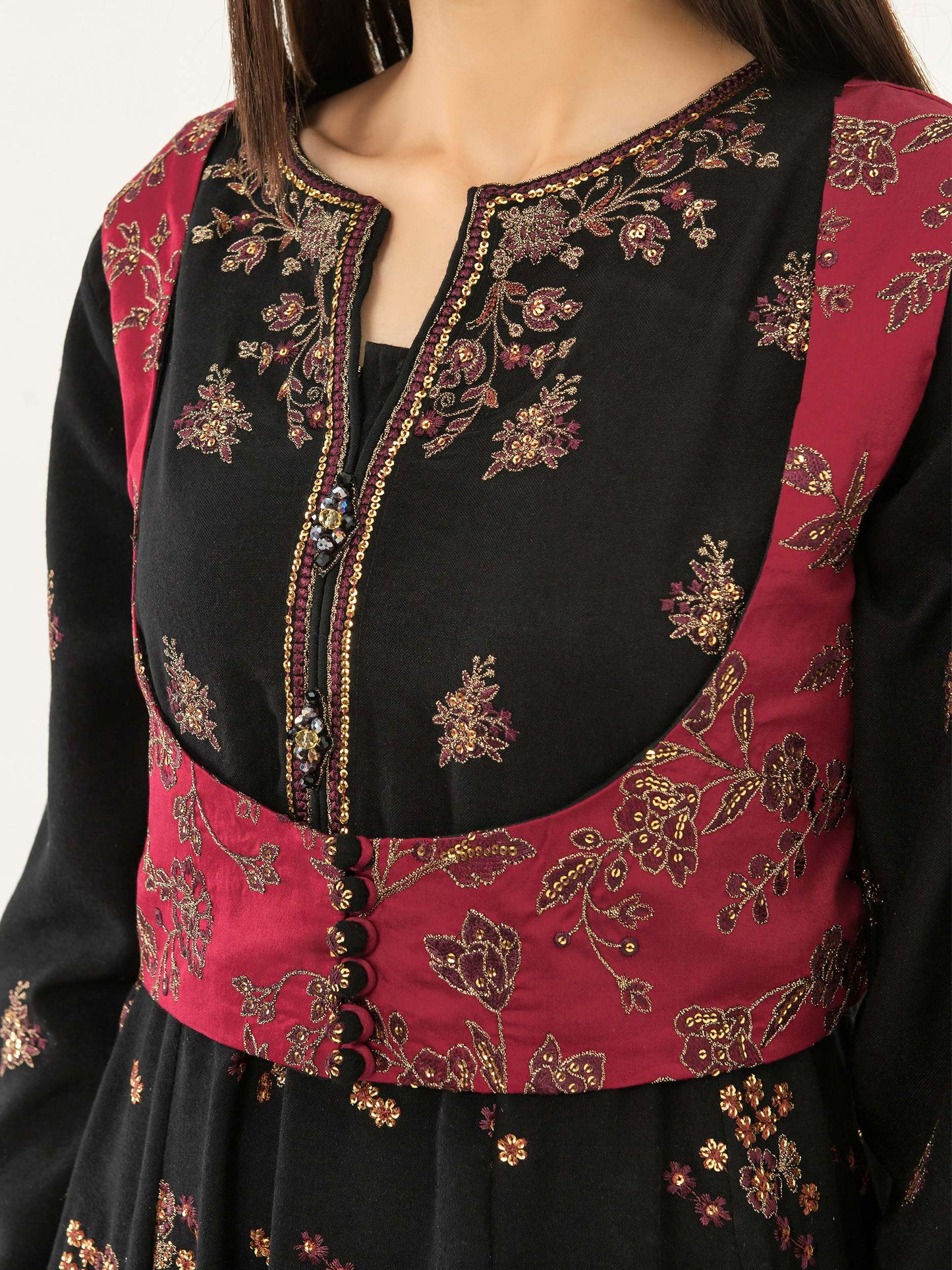 2 Piece Karandi Suit-Embroidered (Pret)