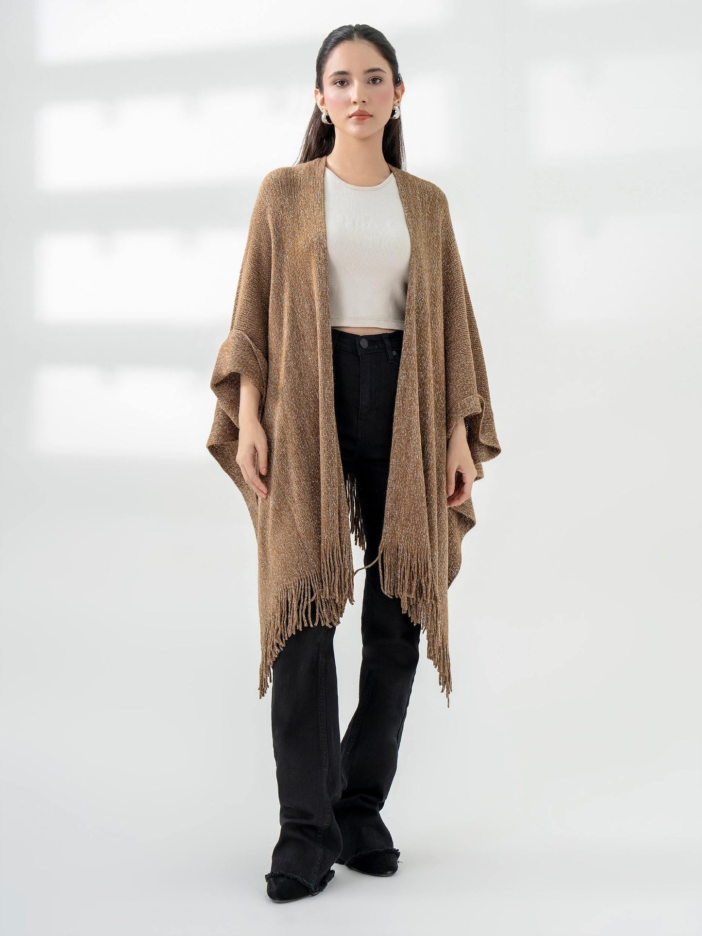 Sparkle Wool Cape Shawl