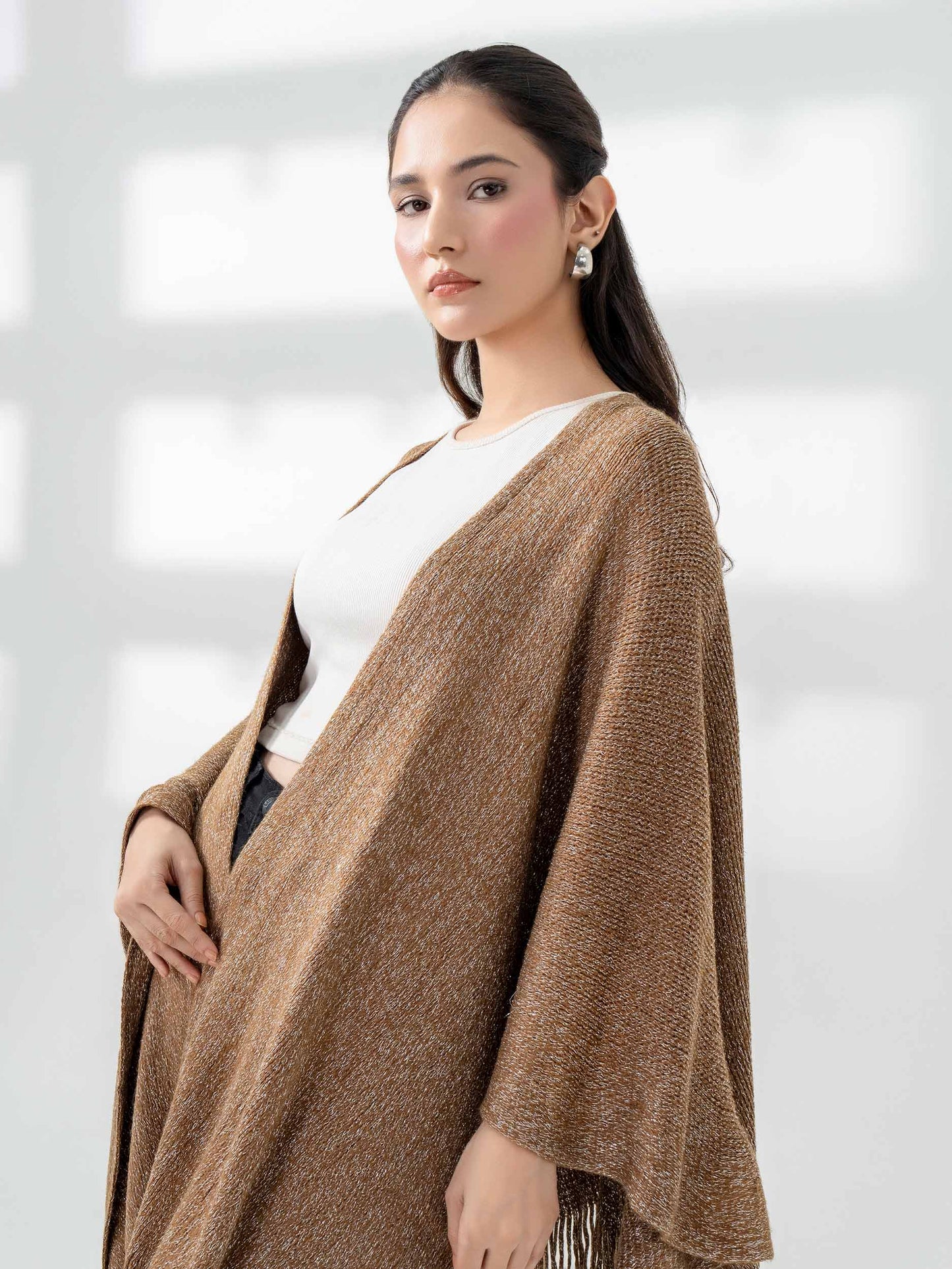 Sparkle Wool Cape Shawl