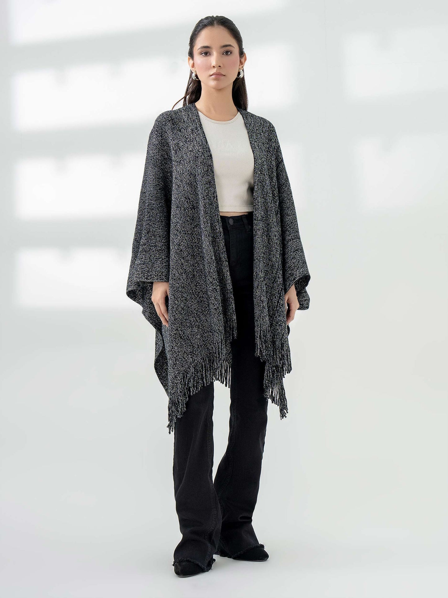 Sparkle Wool Cape Shawl