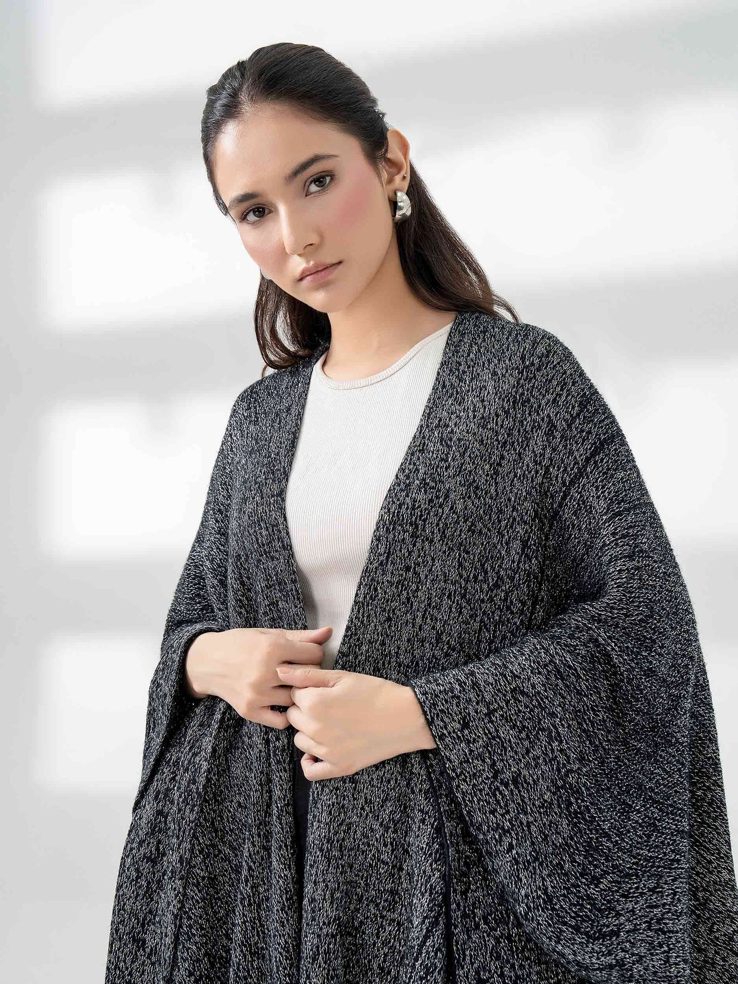 Sparkle Wool Cape Shawl