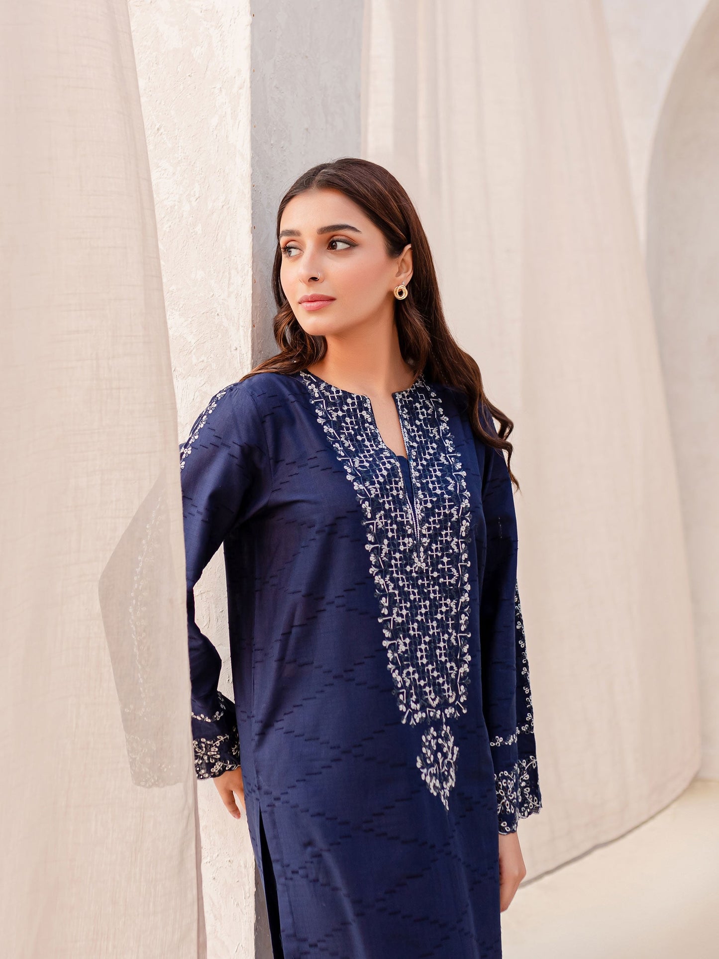 2 Piece Jacquard Suit-Embroidered (Pret)