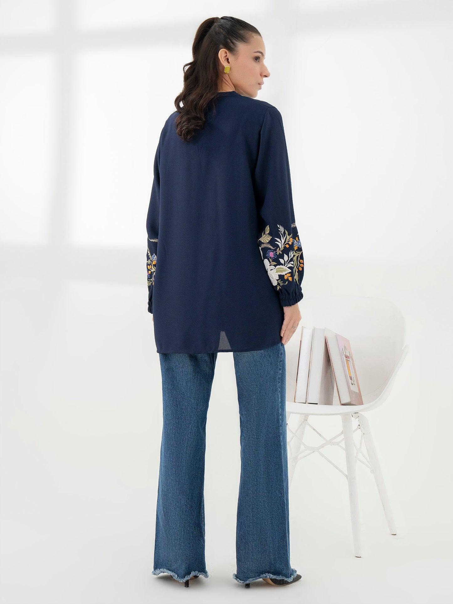 Embroidered Chiffon Top