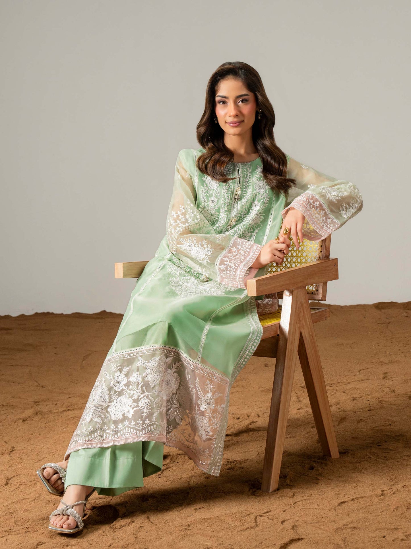 2 Piece Organza Suit-Embroidered (Pret)