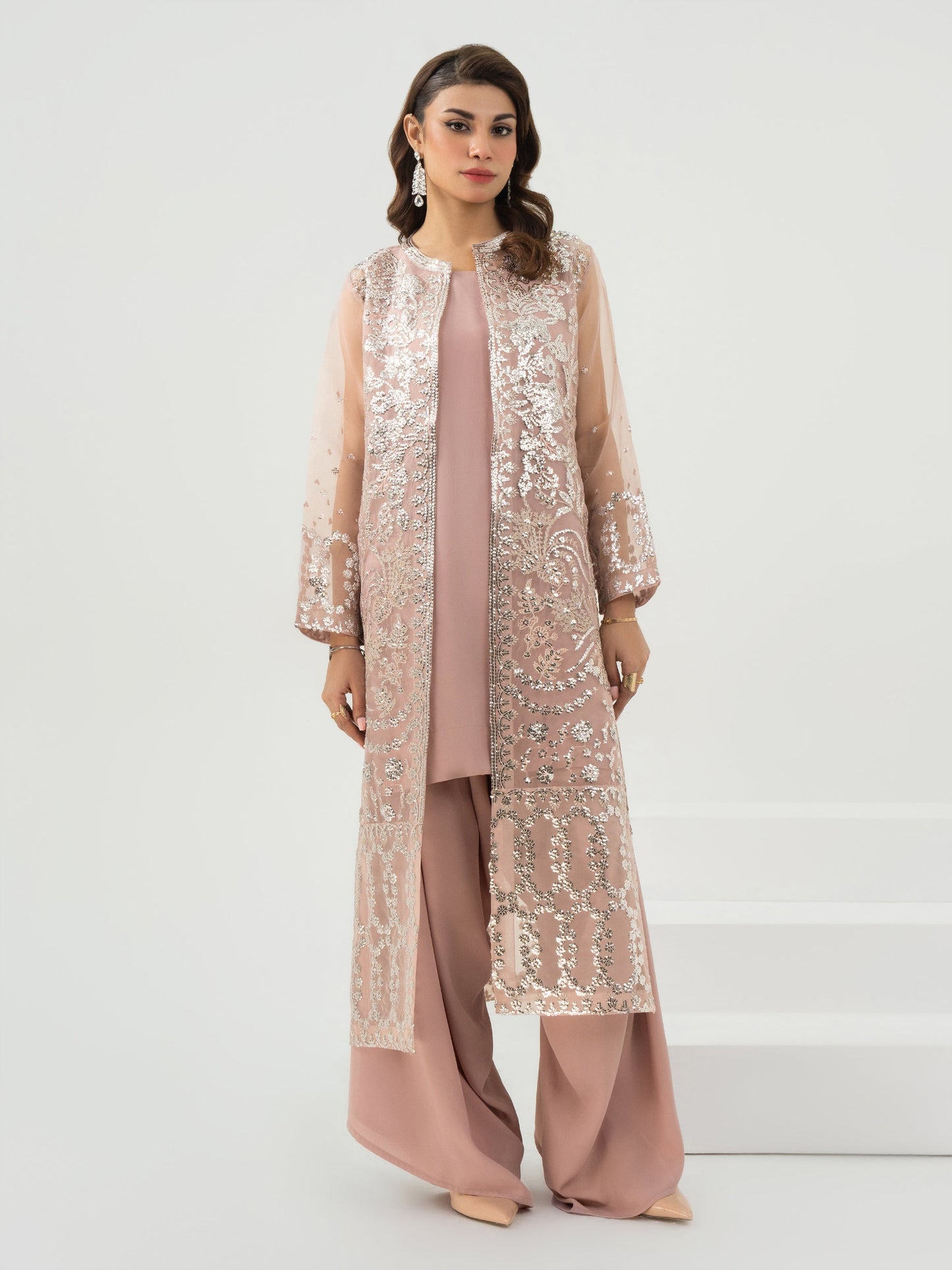 3 Piece Organza Suit-Embroidered (Pret)