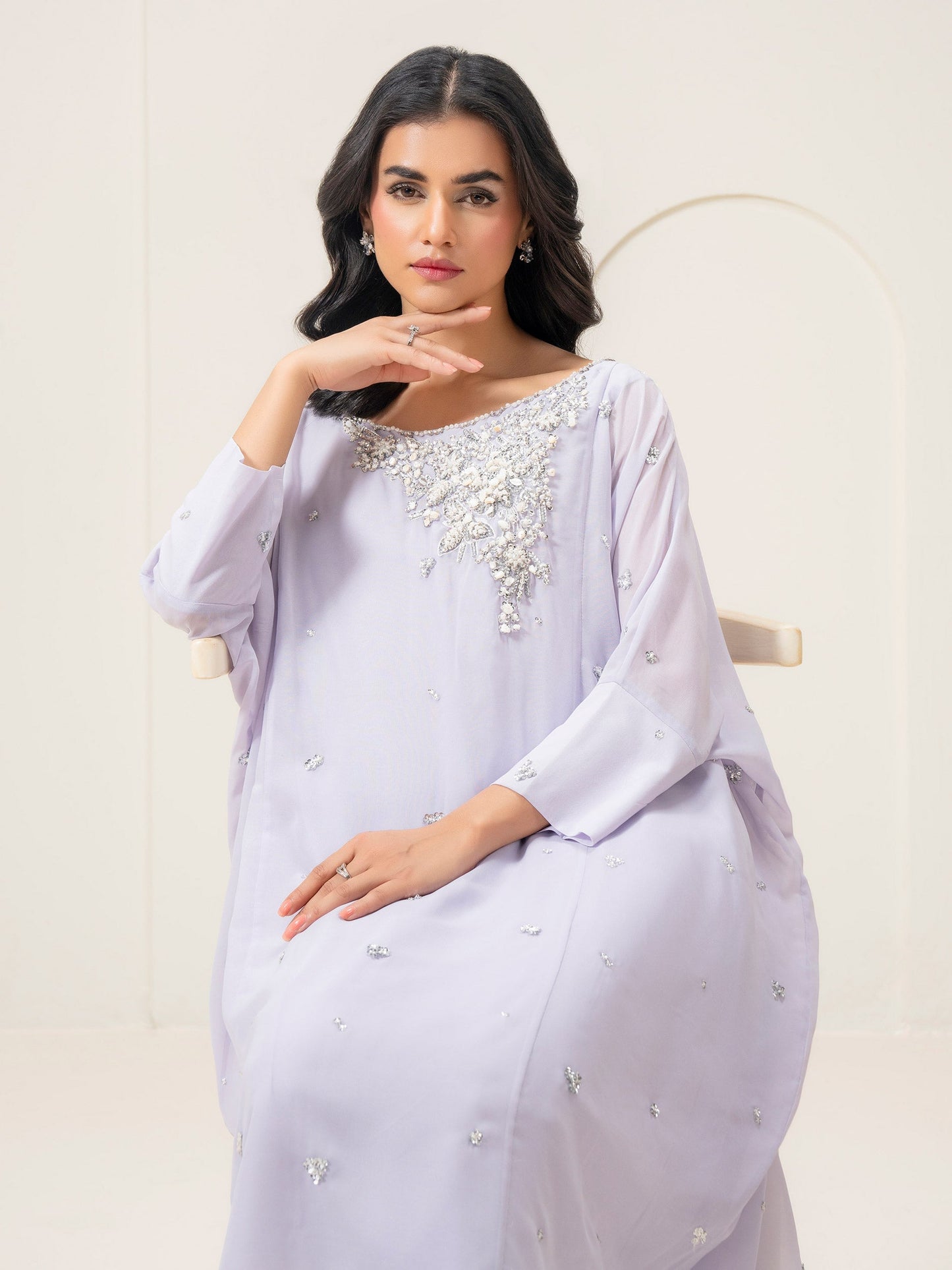 2 Piece Chiffon Suit-Embellished (Pret)