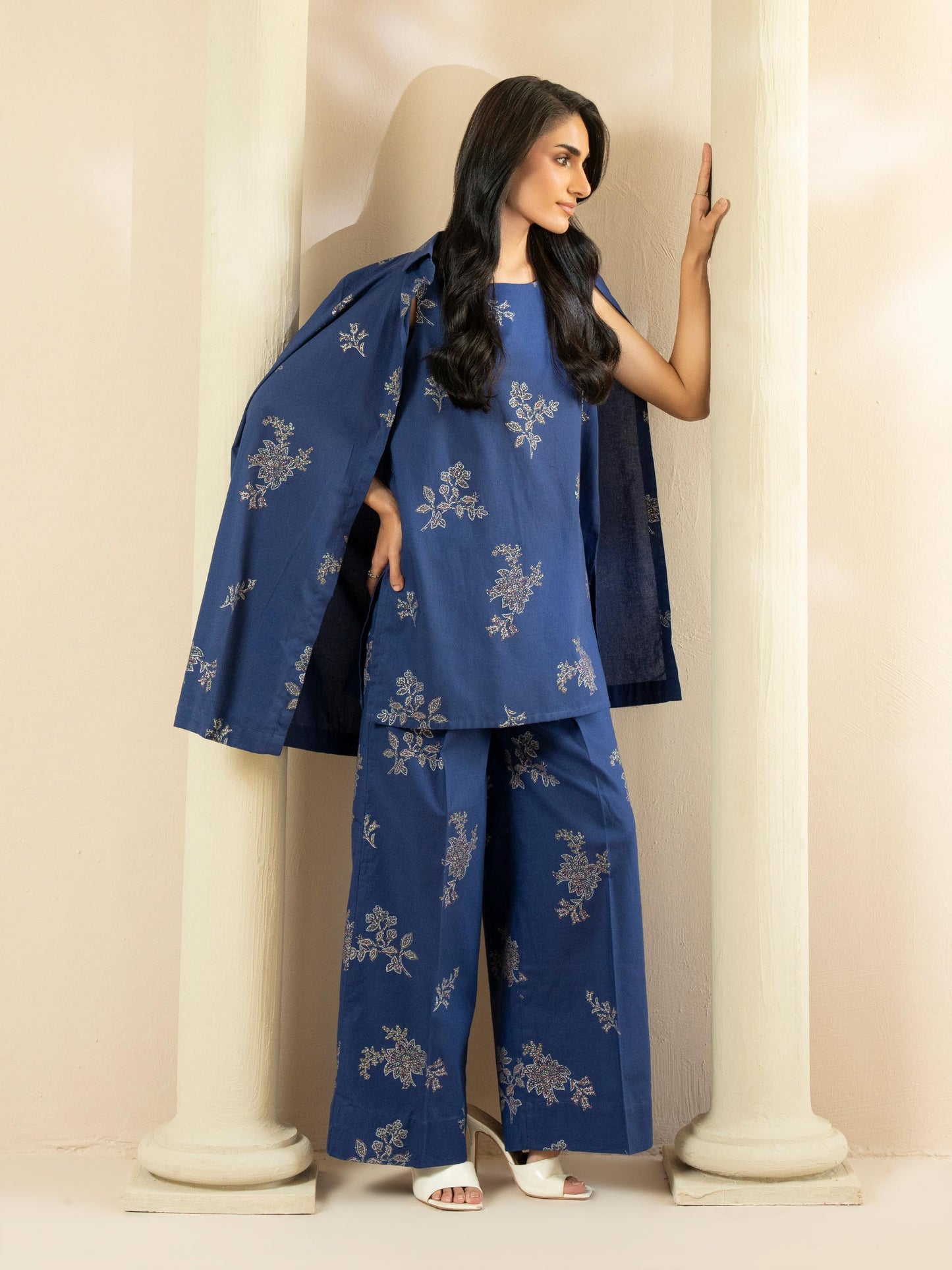 Khaddar Cardigan Co ord Set