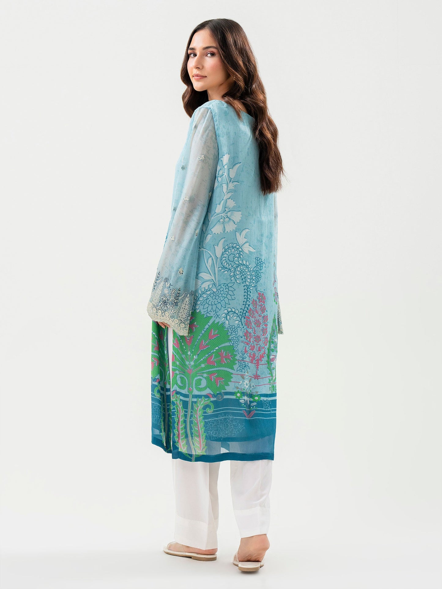 Chiffon Shirt-Embroidered (Pret)