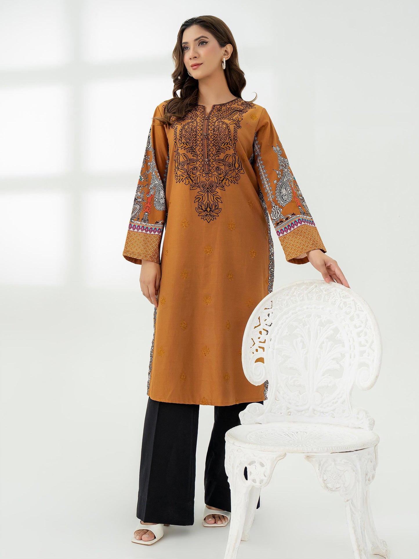 Cotton Shirt-Embroidered (Pret)