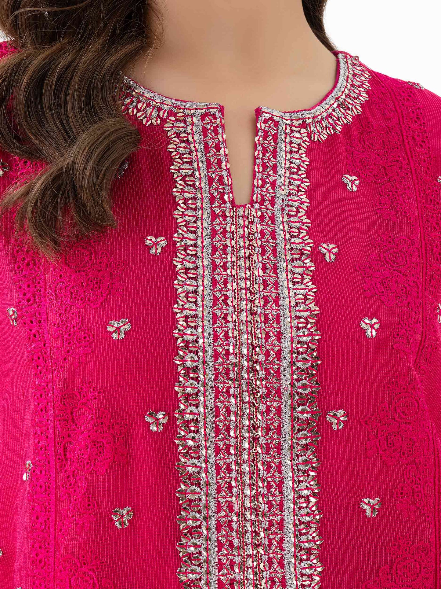 2 Piece Net Suit-Embroidered (Pret)