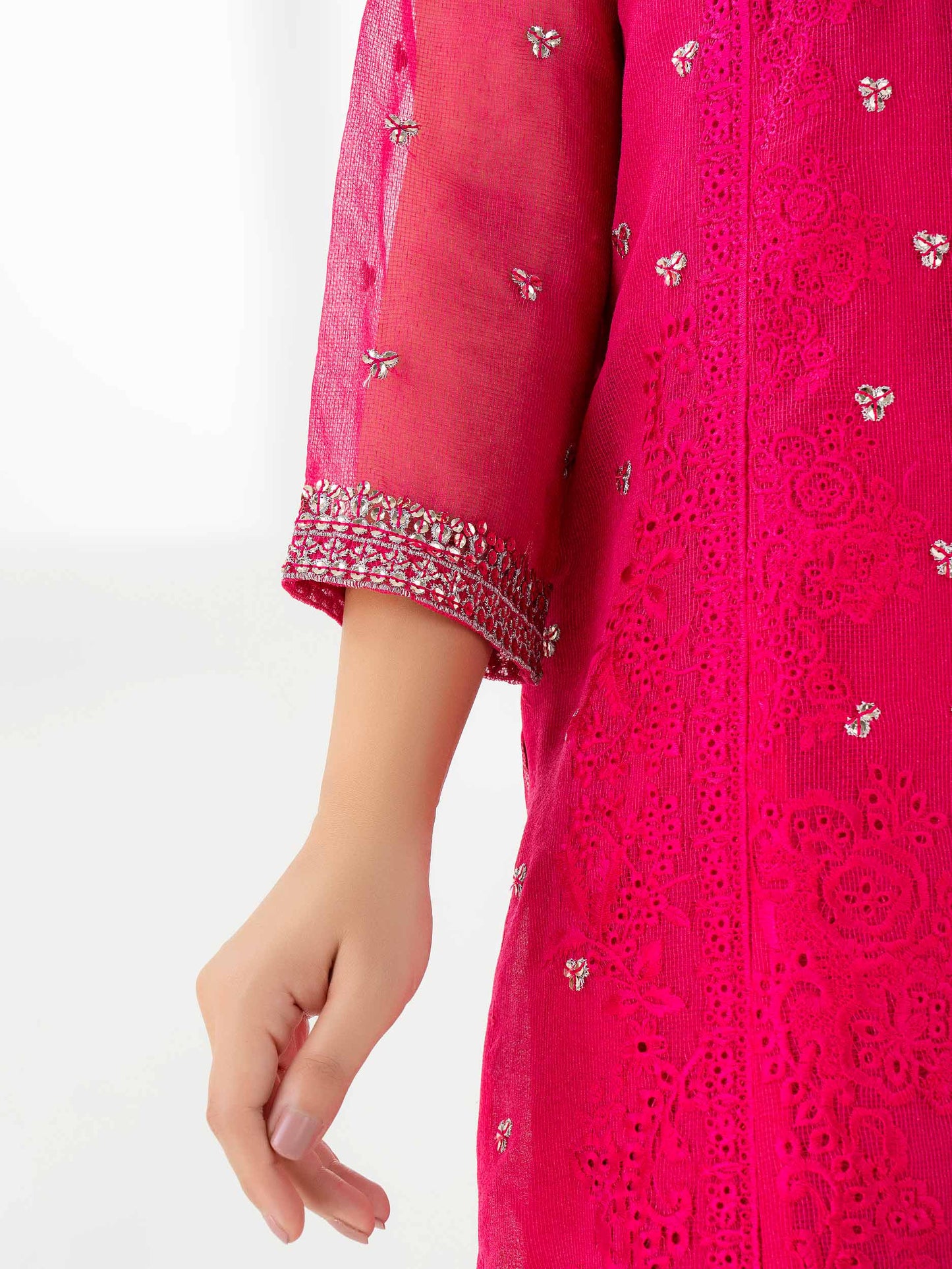 2 Piece Net Suit-Embroidered (Pret)