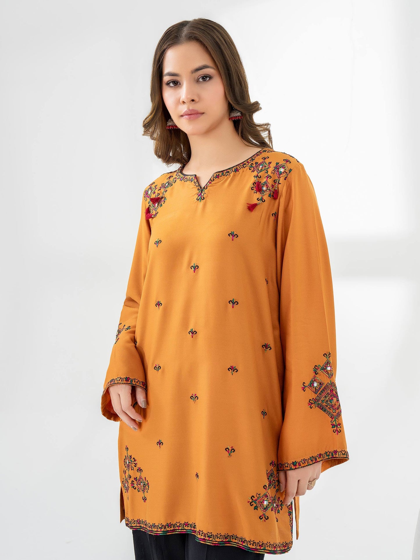 Crepe Kurti-Embroidered (Pret)