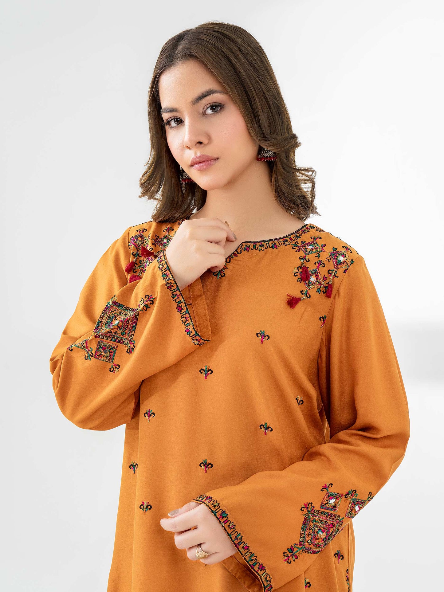 Crepe Kurti-Embroidered (Pret)