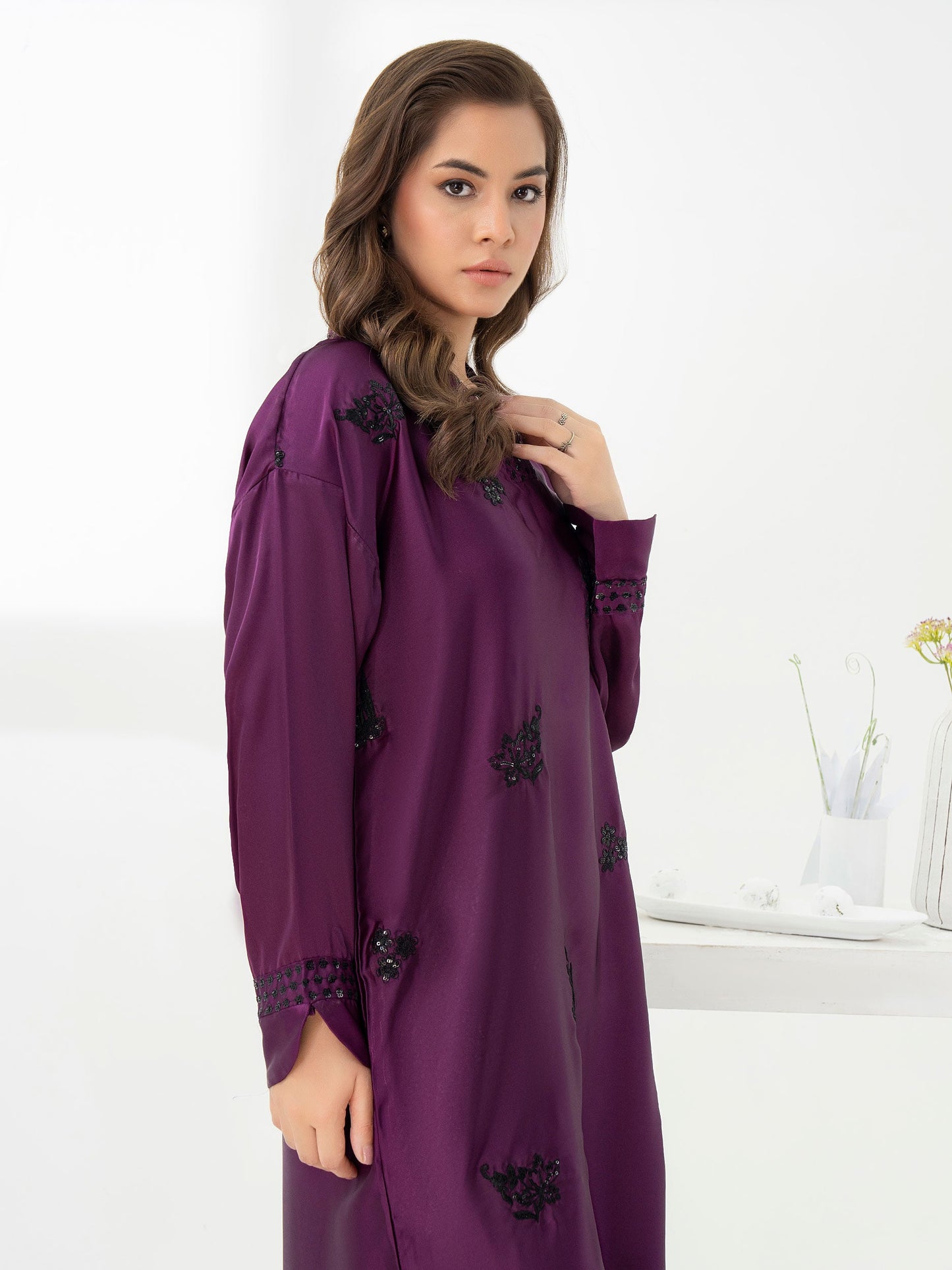 Silk Shirt-Embroidered (Pret)