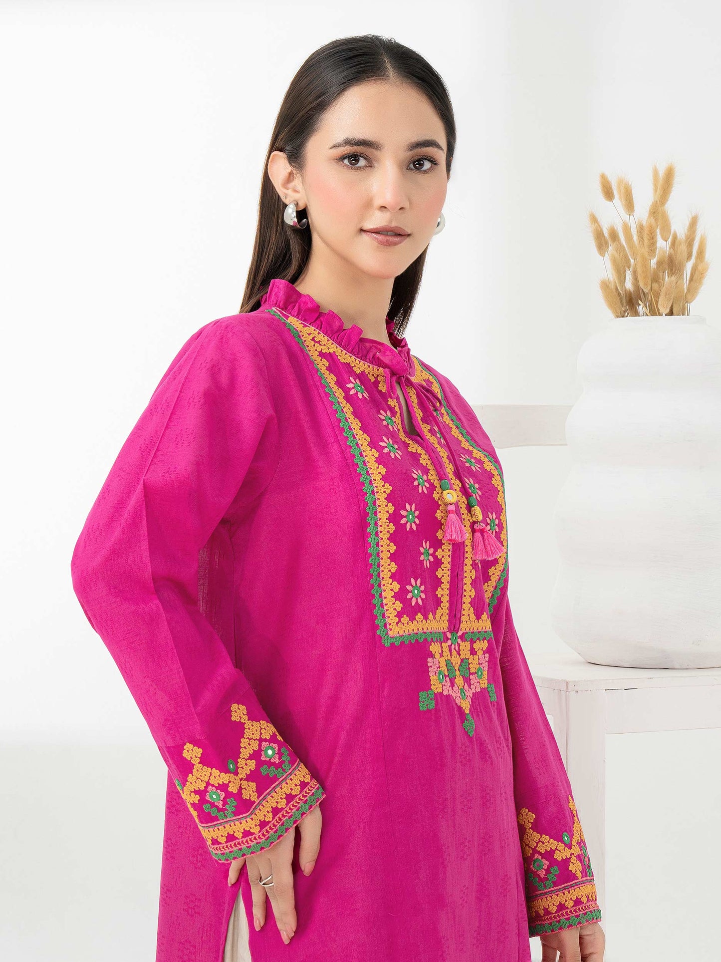 Jacquard Shirt-Embroidered (Pret)