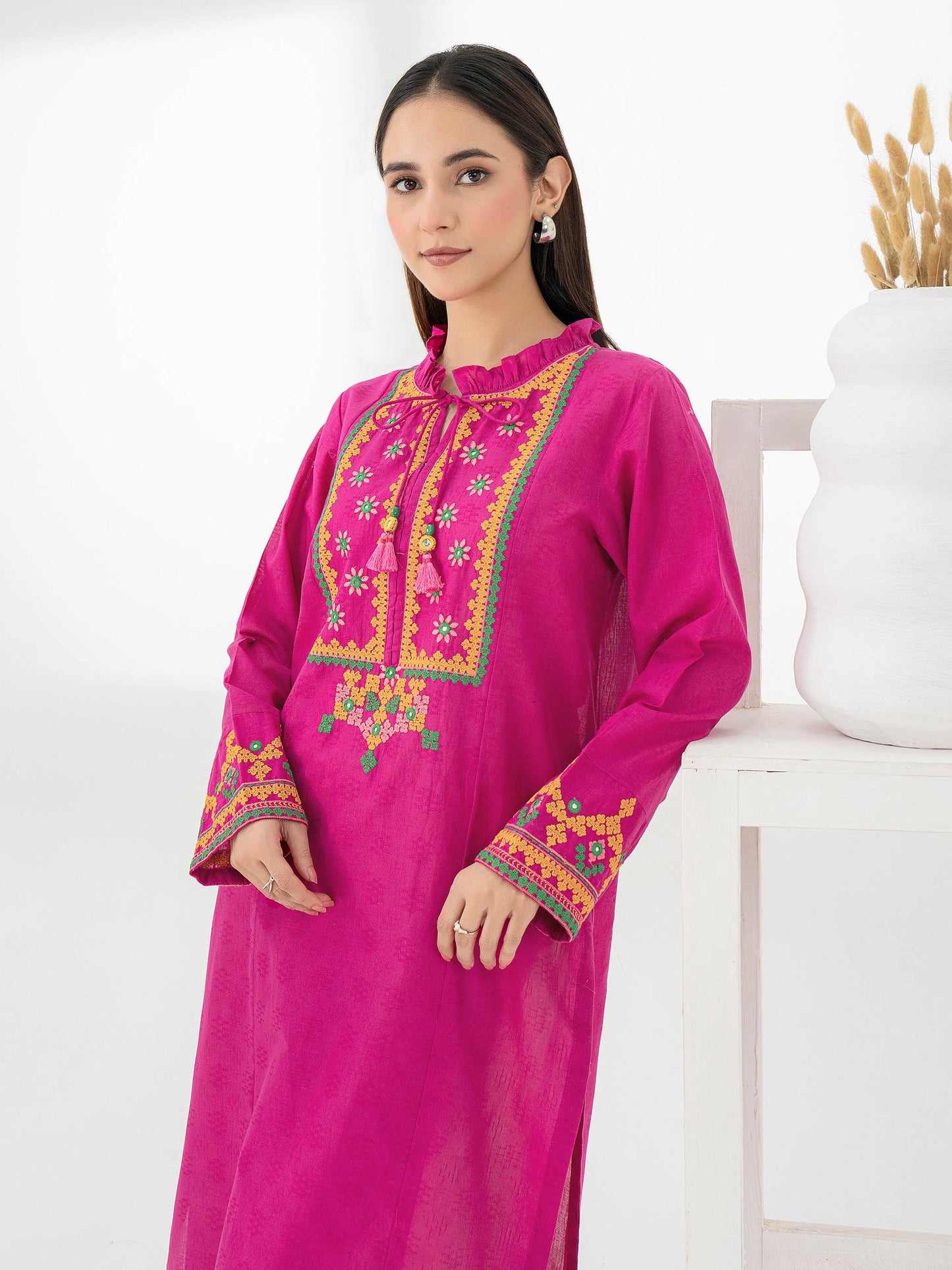 Jacquard Shirt-Embroidered (Pret)