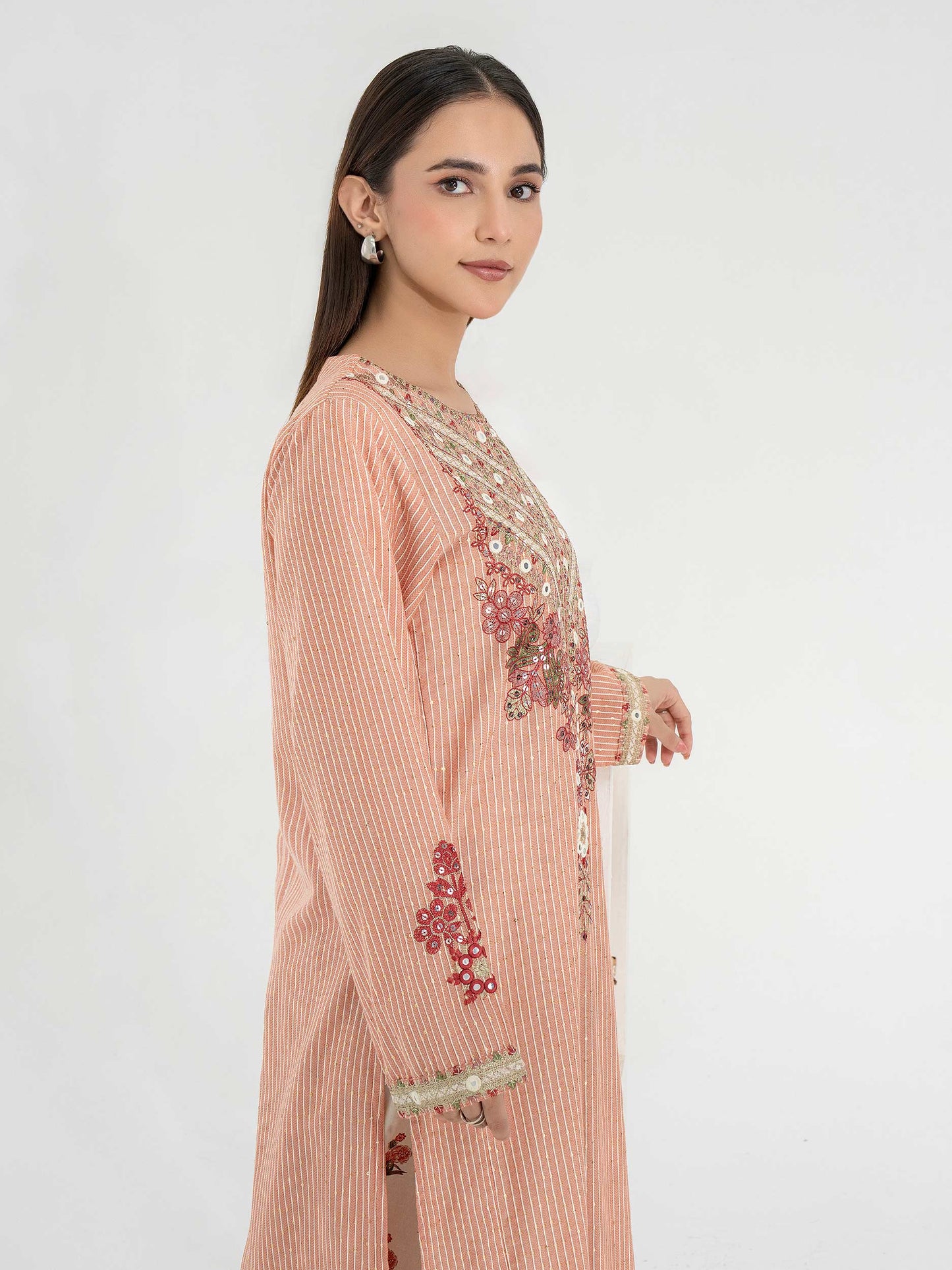 2 Piece Yarn Dyed Suit-Embroidered (Pret)