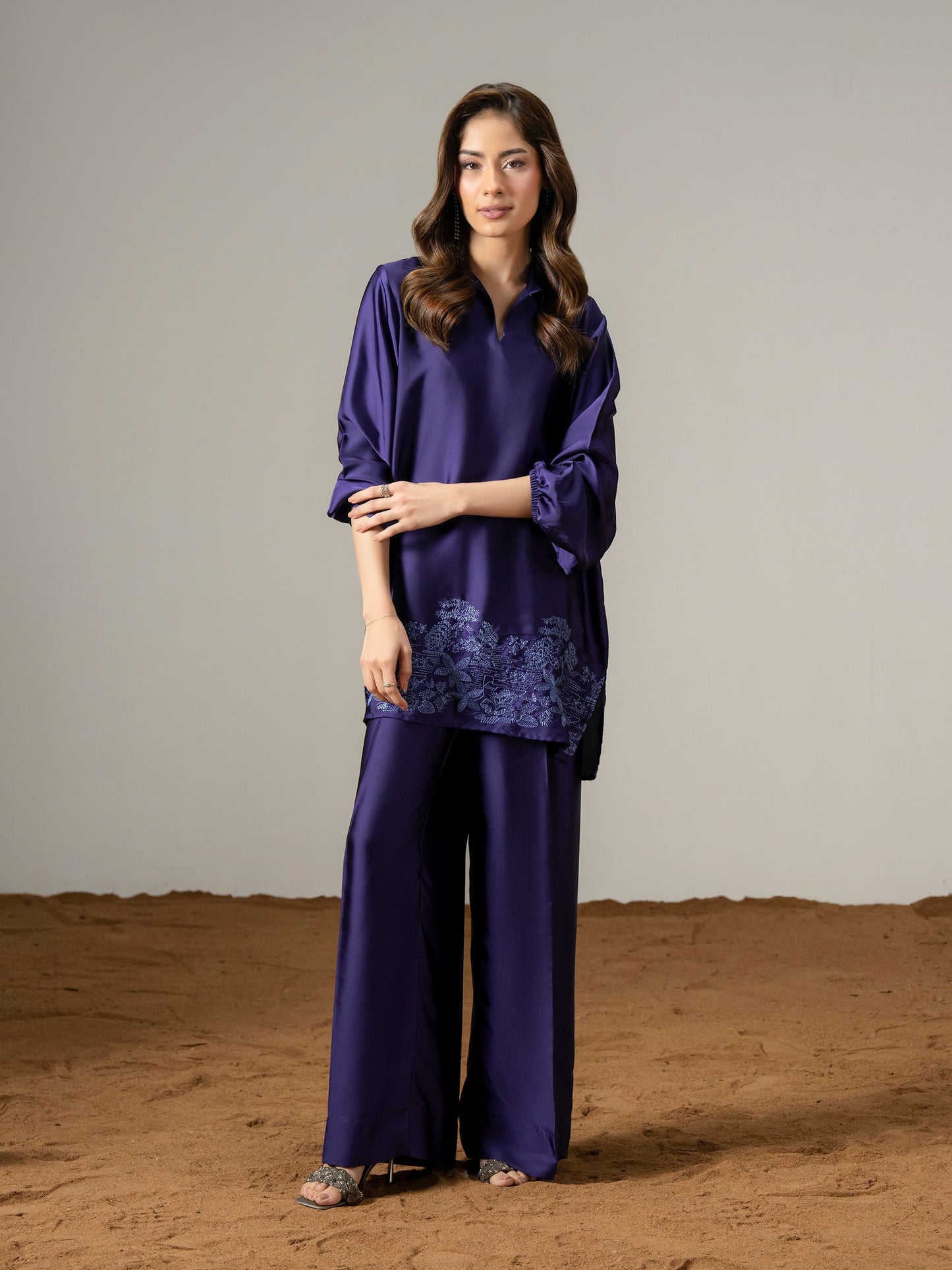 Silk Co-ord Set-Embroidered (Pret)