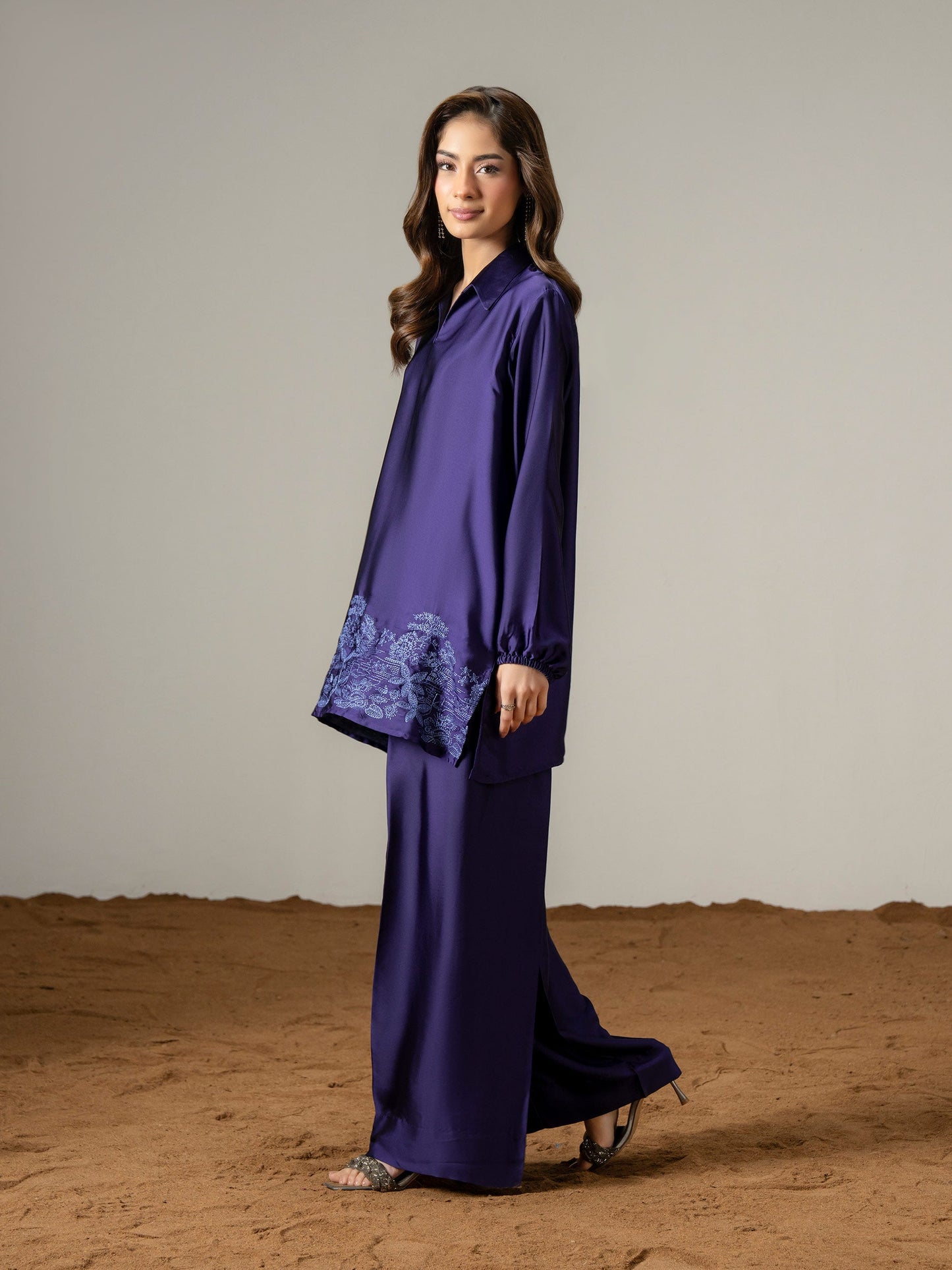 Silk Co-ord Set-Embroidered (Pret)