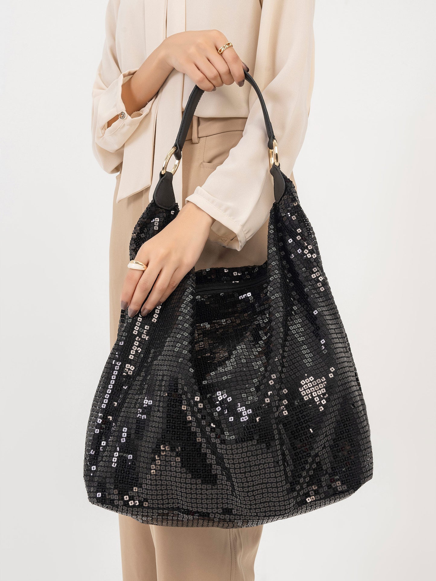 Sequins Embellished Tote Bag