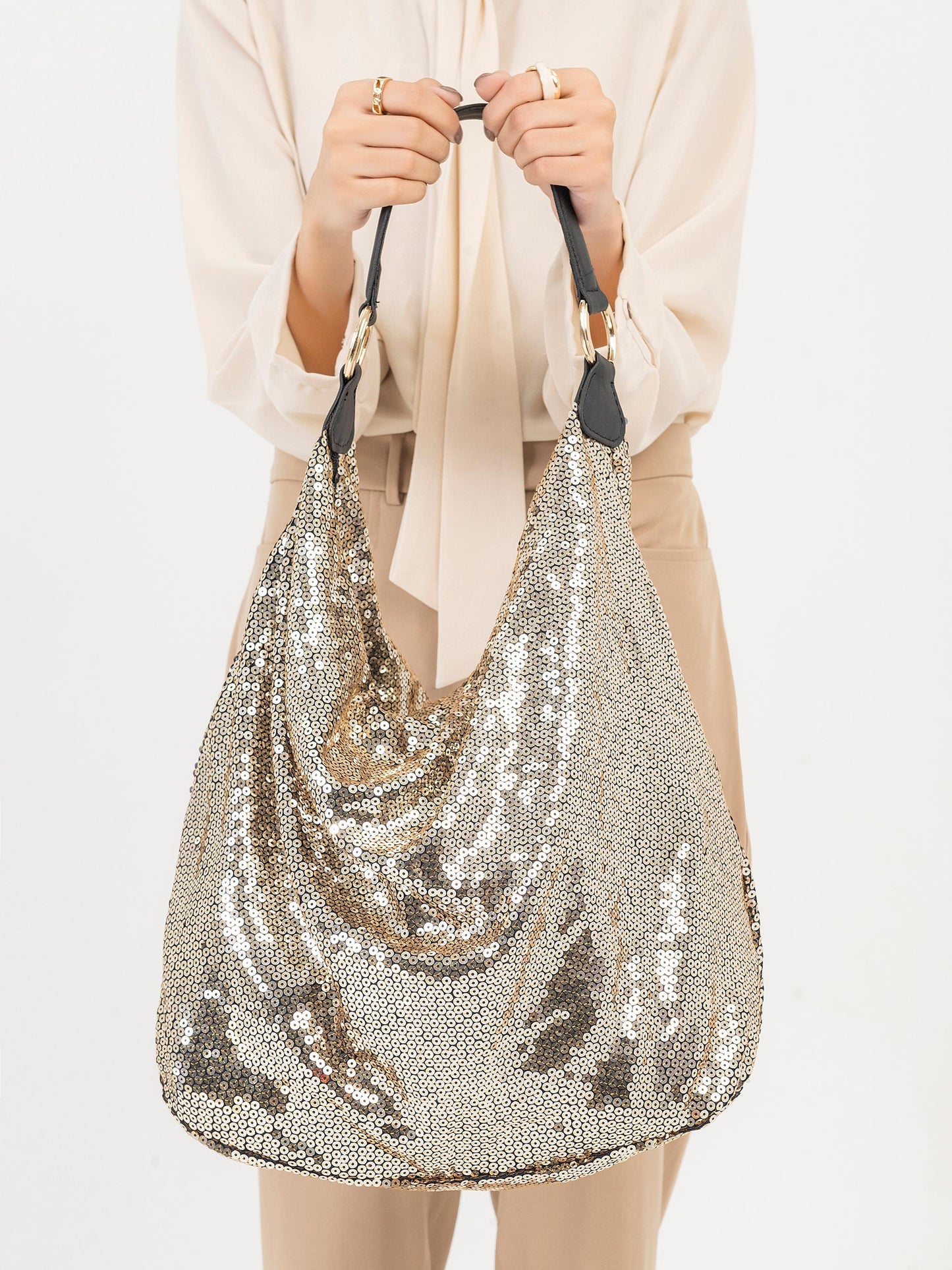 Sequins Embellished Tote Bag