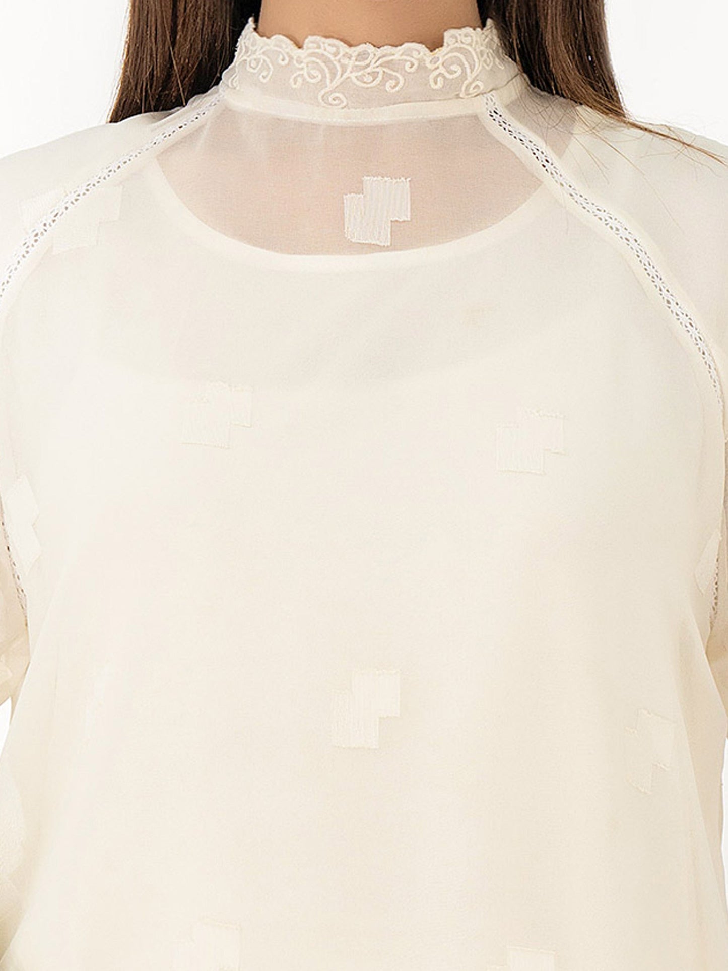 Embroidered Chiffon Top