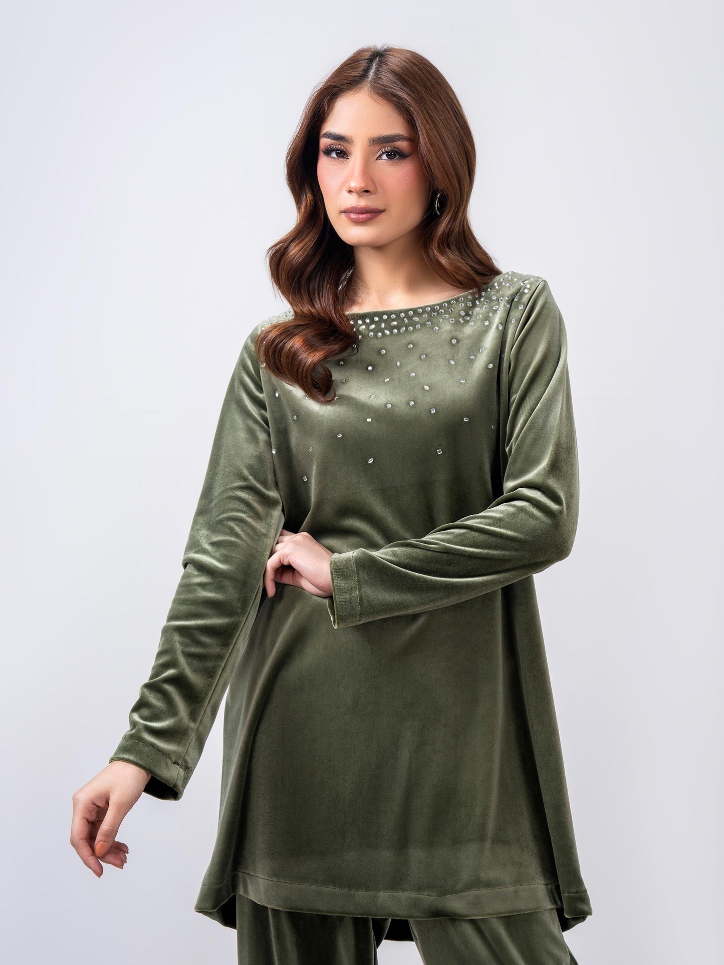 Velour Co-ord Set- Embellished