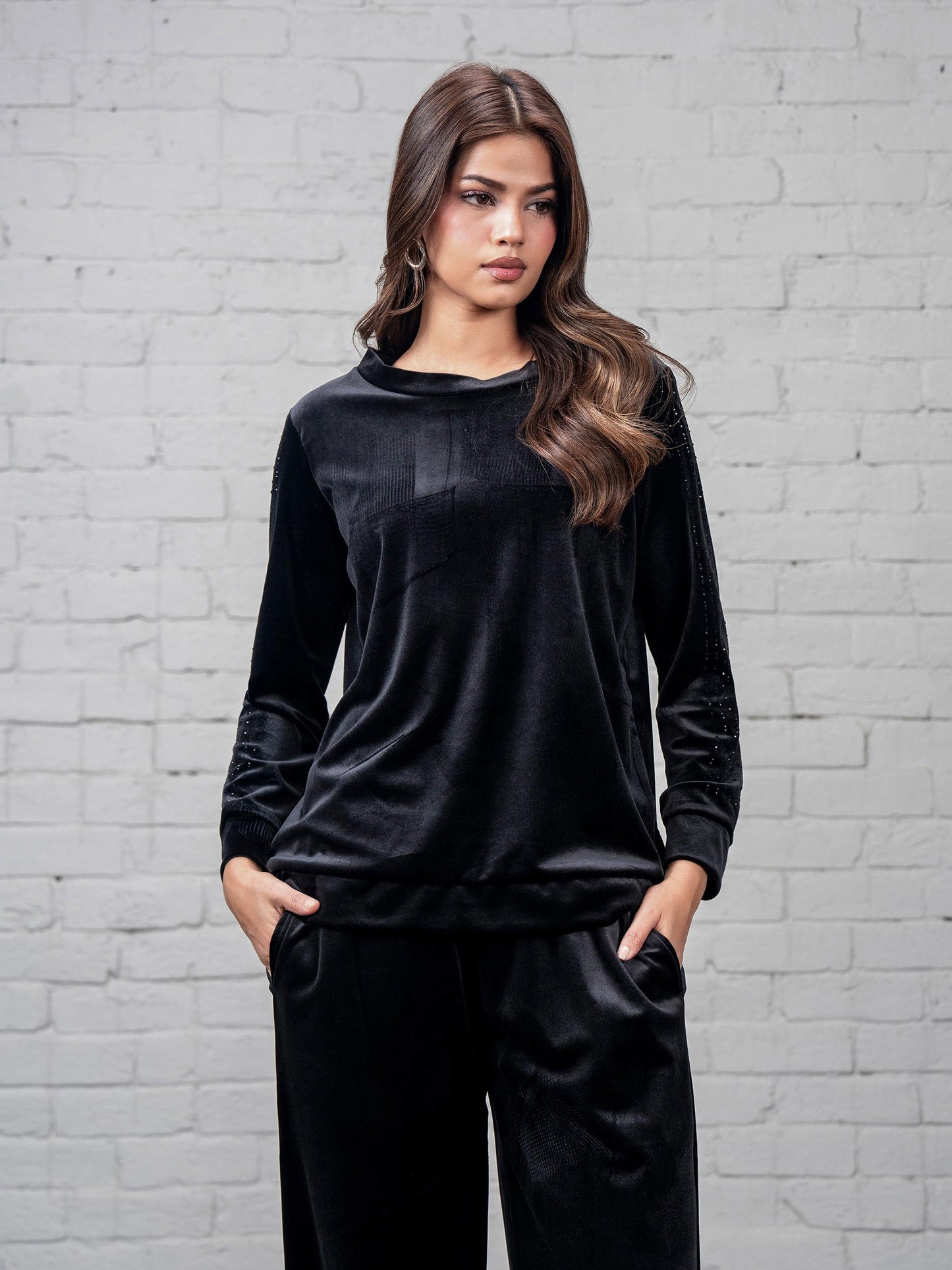 Velour Co-ord Set- Embellished