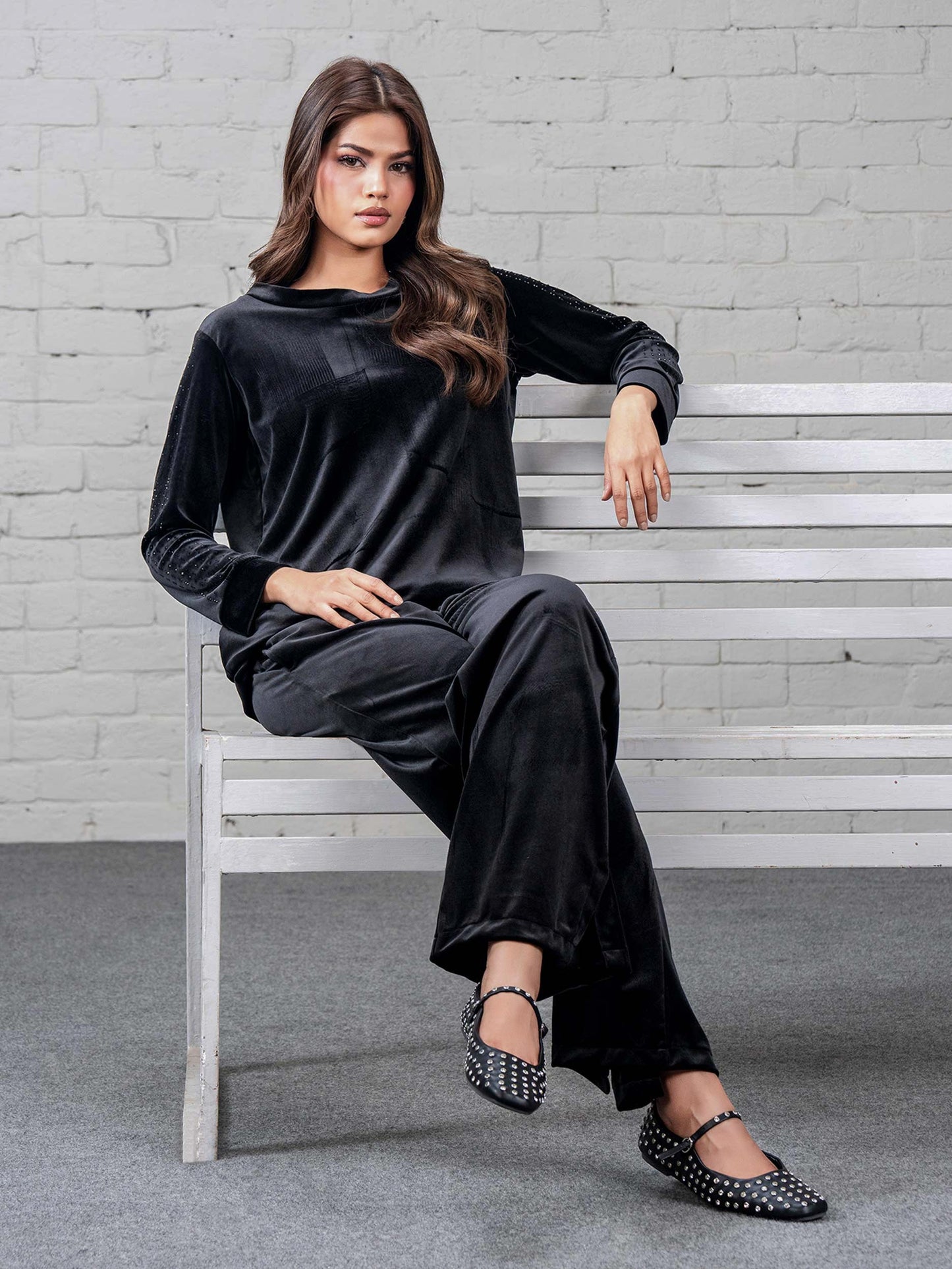 Velour Co-ord Set- Embellished