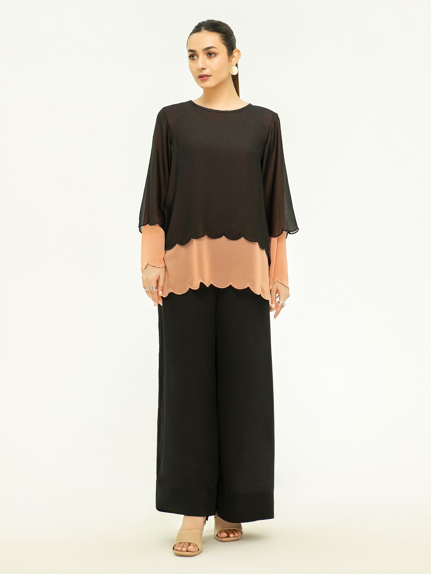 Two Tone Chiffon Top